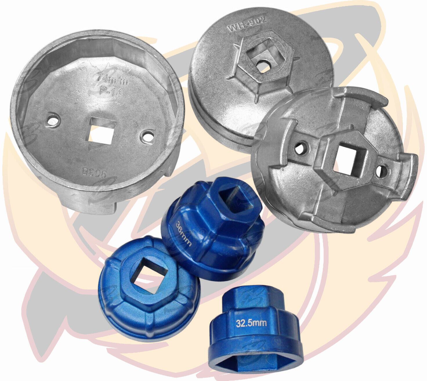 US PRO 19PCS 3/8" &1/2" DRIVE OIL FILTER CUP SET