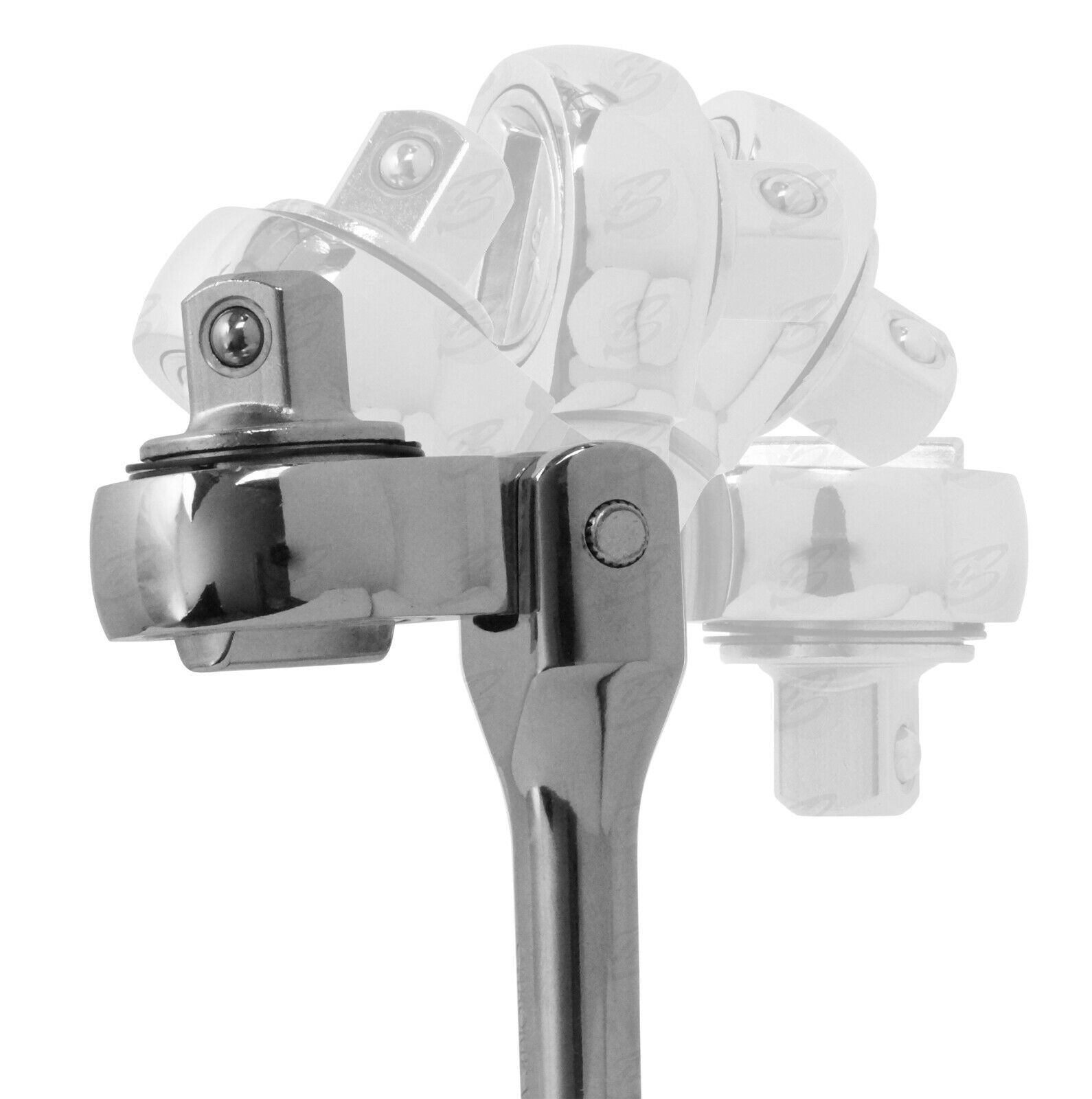 TOOLZONE 3PCS STUBBY FLEXIBLE RATCHET HANDLE SET 1/4" & 3/8" & 1/2" DRIVE