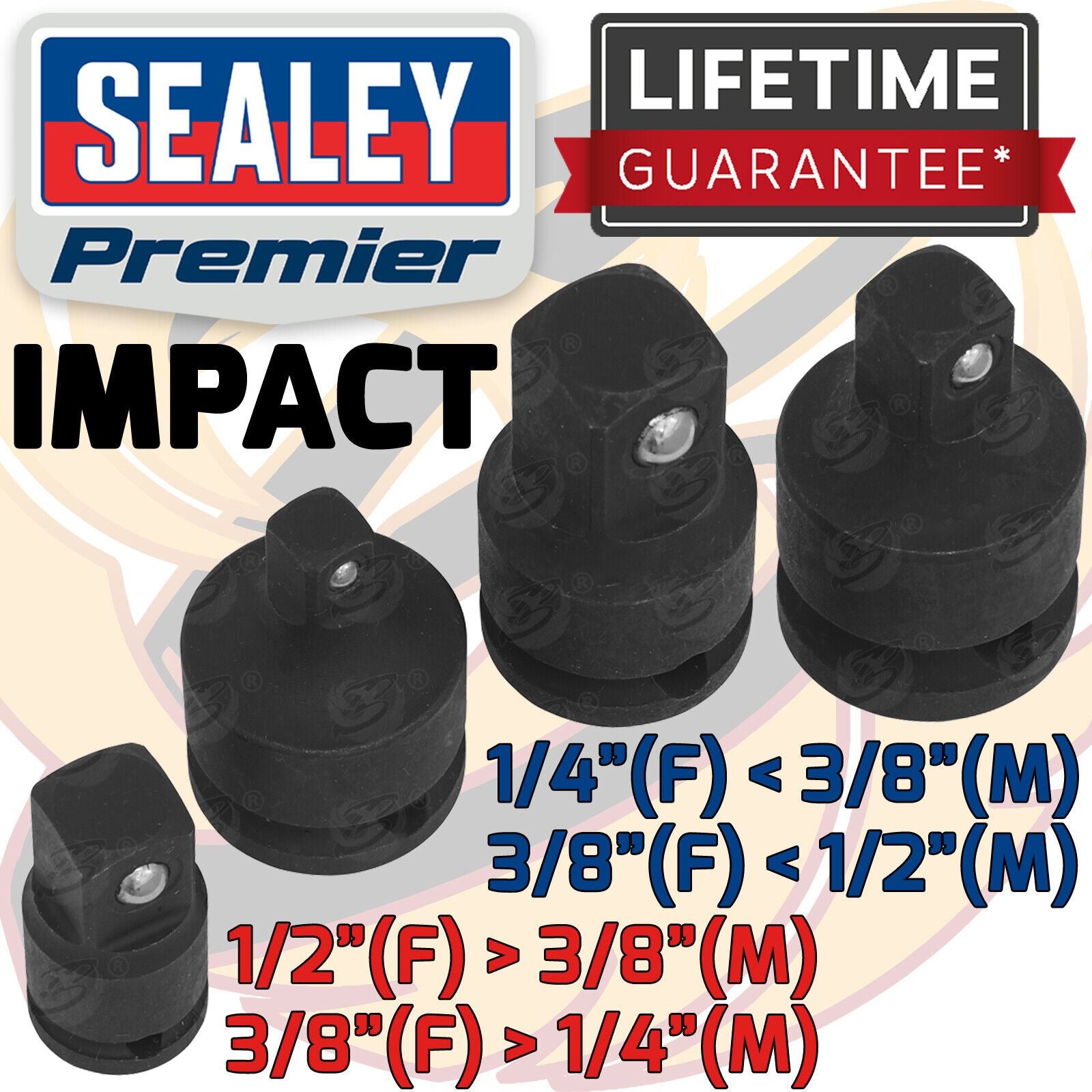 Sealey 4 Piece Impact Socket Ada Pointers ( 1/4" - 1/2" ) ( AK5523 )