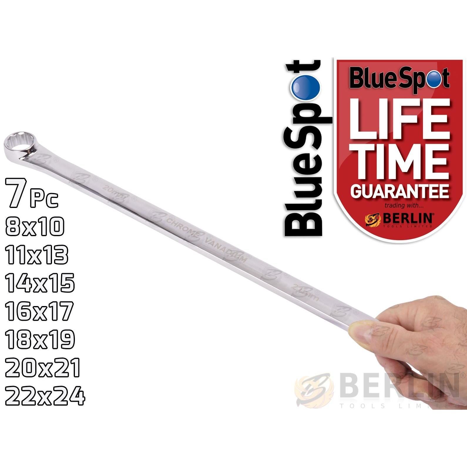 BlueSpot 7 Piece Extra Long Aviations Spanners 8mm - 24mm ( 04305 )