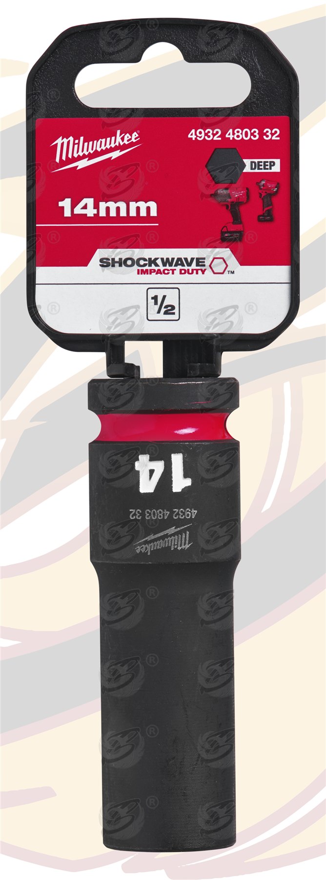 Milwaukee 14mm 1/2" Drive 6 Point Deep Impact Socket ( Single ) ( 4932480332 )