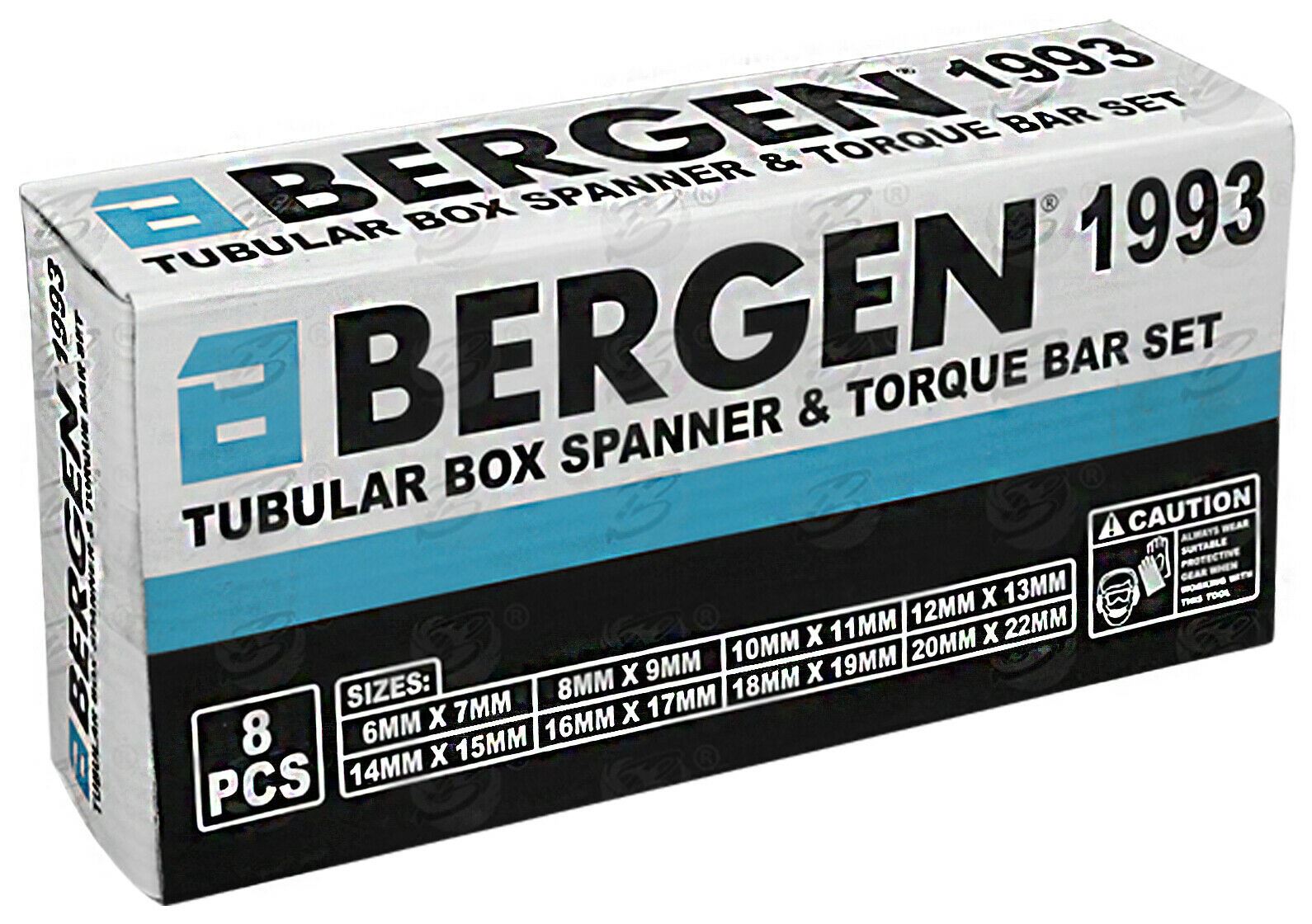 US PRO 8PCS TUBULAR BOX SPANNERS 6MM - 22MM