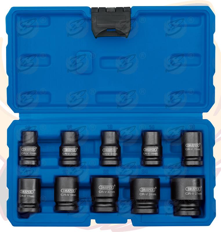 DRAPER 20V 400NM 1/2" DRIVE CORDLESS IMPACT WRENCH BRUSHLESS x2 3AH LI-ION BATTERIES WITH SOCKETS