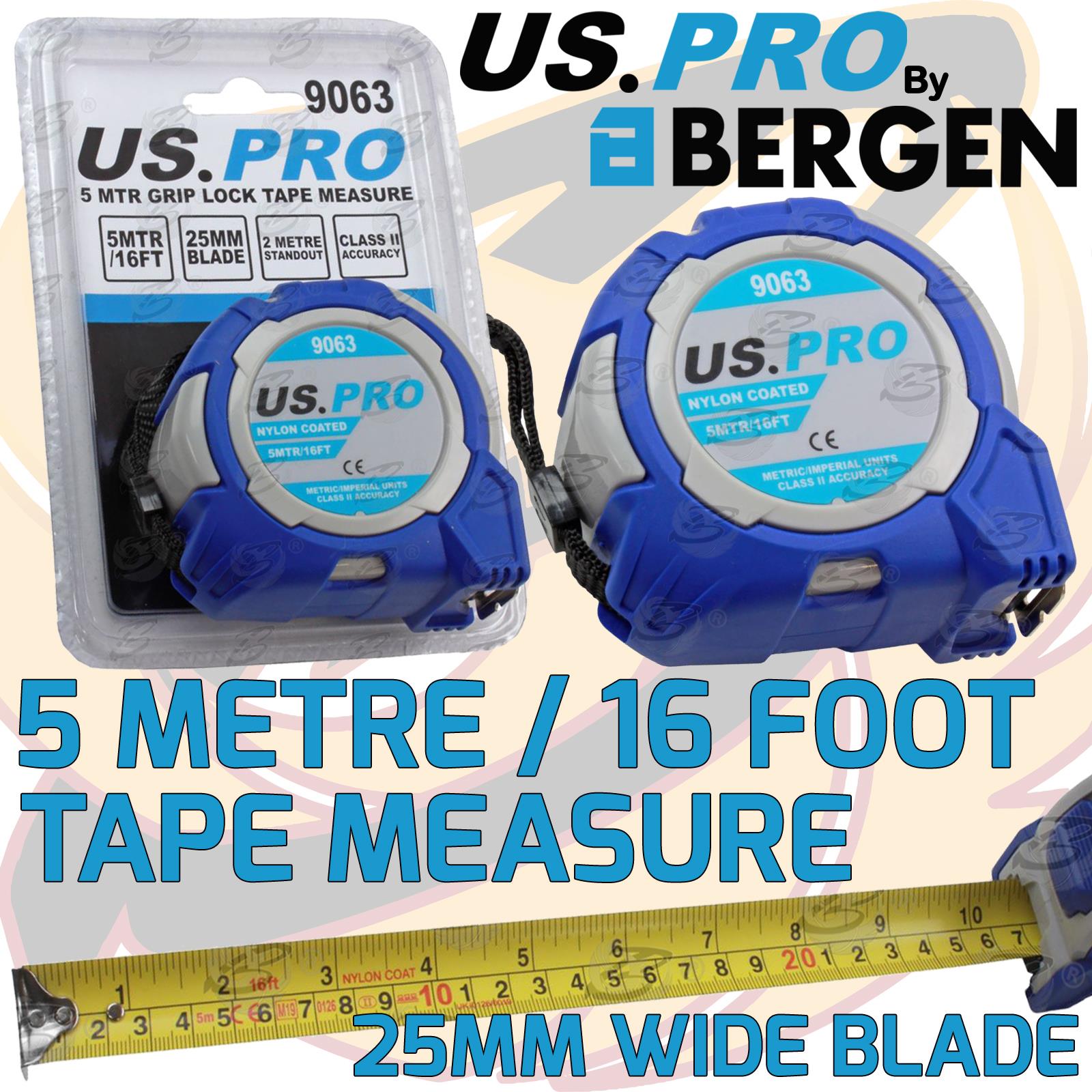 US PRO 5M 25MM WIDE BLADE TAPE MEASURE