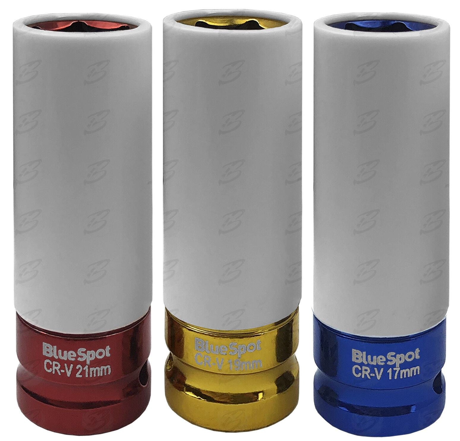 BlueSpot 3 Piece 1/2" Drive 6 Point Alloy Wheel Nut Sockets 17mm - 19mm - 21mm ( 01545 )