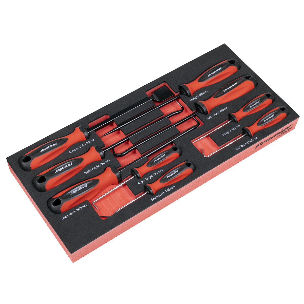Sealey 9 Piece Hook - Pick & Scraper Set In EVA Foam Storage Block With A Manufacturers LifeTime Guarantee TBT65