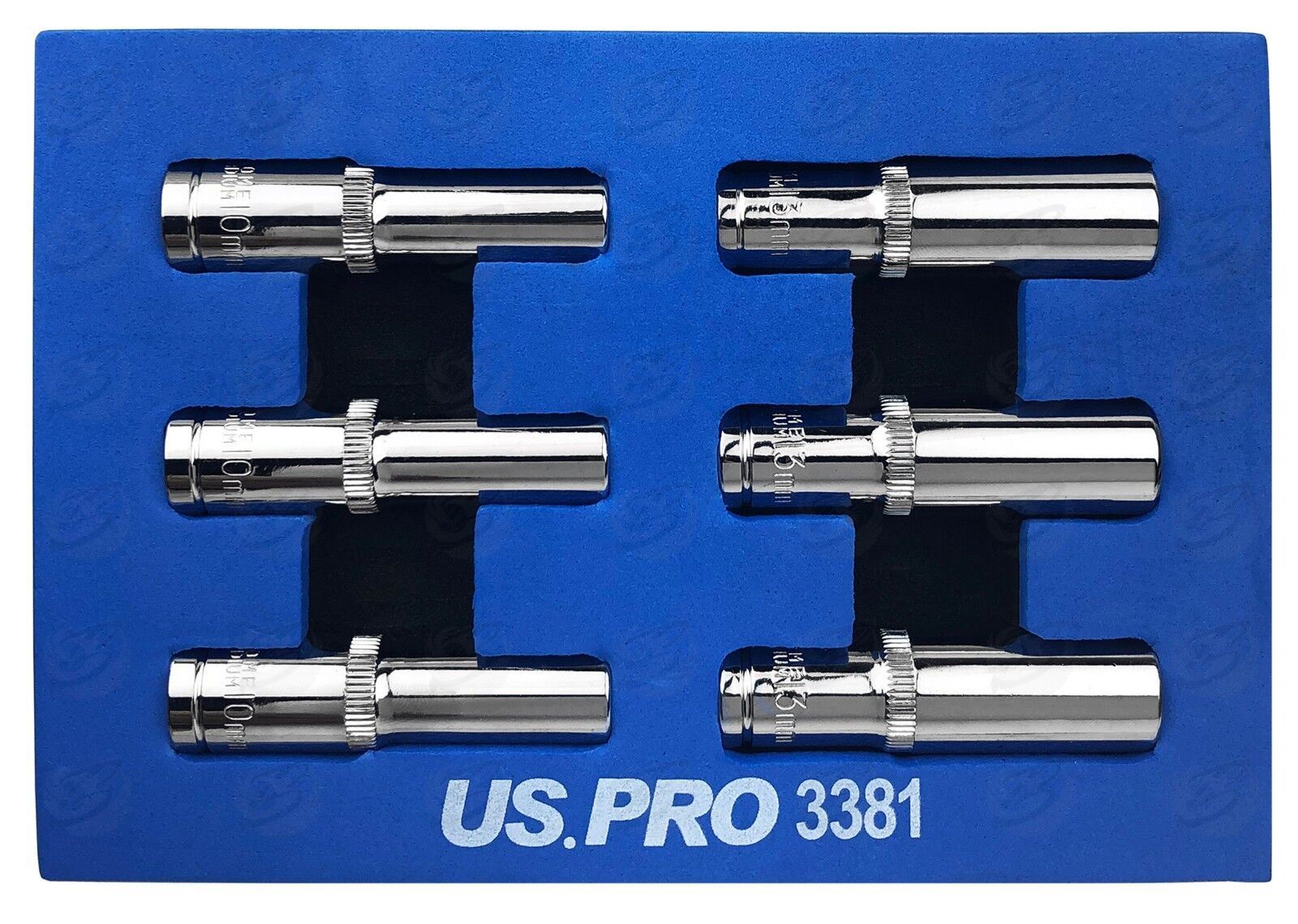 US Pro 6 Piece 3/8" Drive 10mm & 13mm 6 Point Deep Sockets 3381