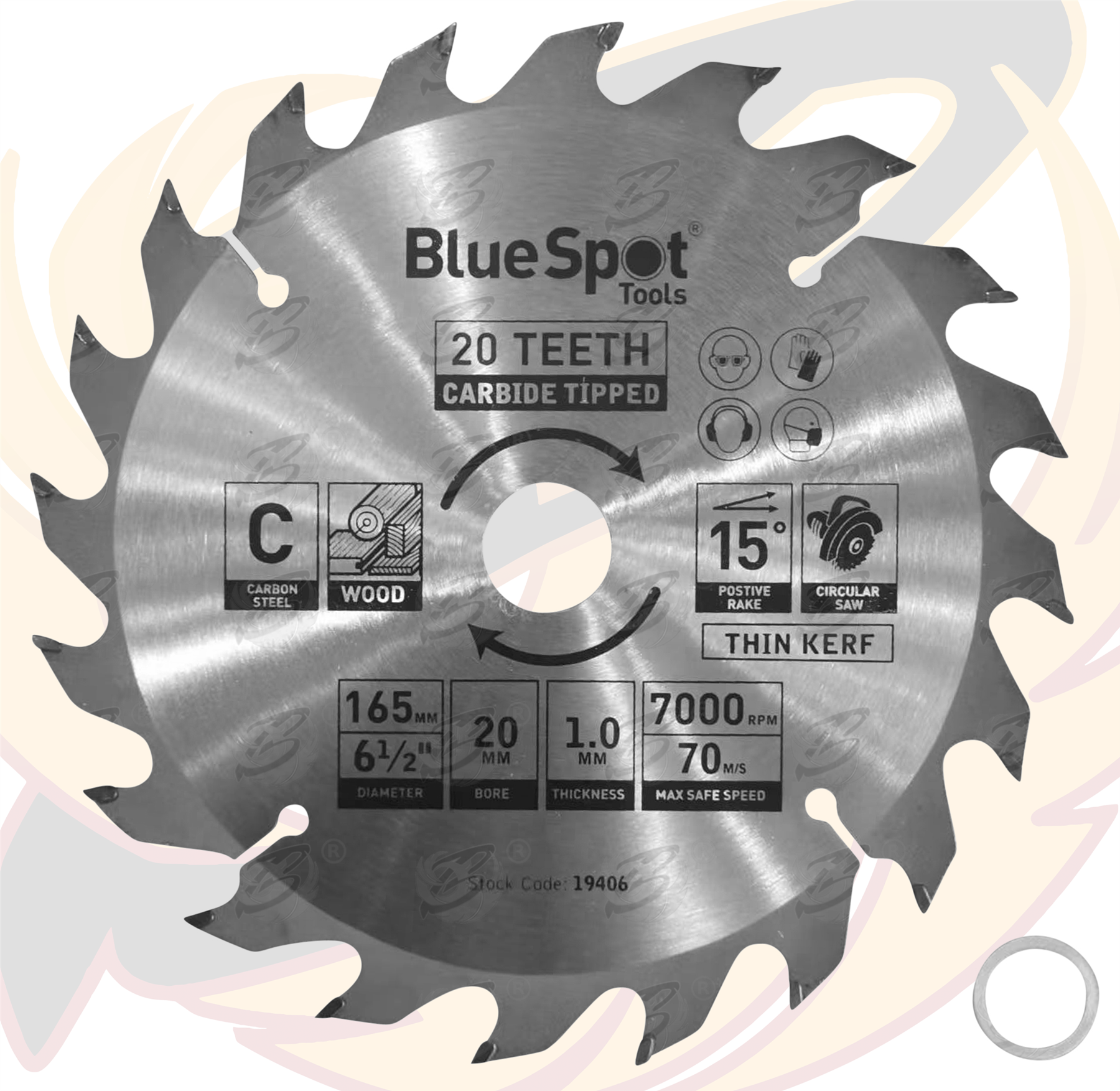 BlueSpot Circular Saw Blade 165mm x 20mm x 20T ( Tct Blades ) 19406