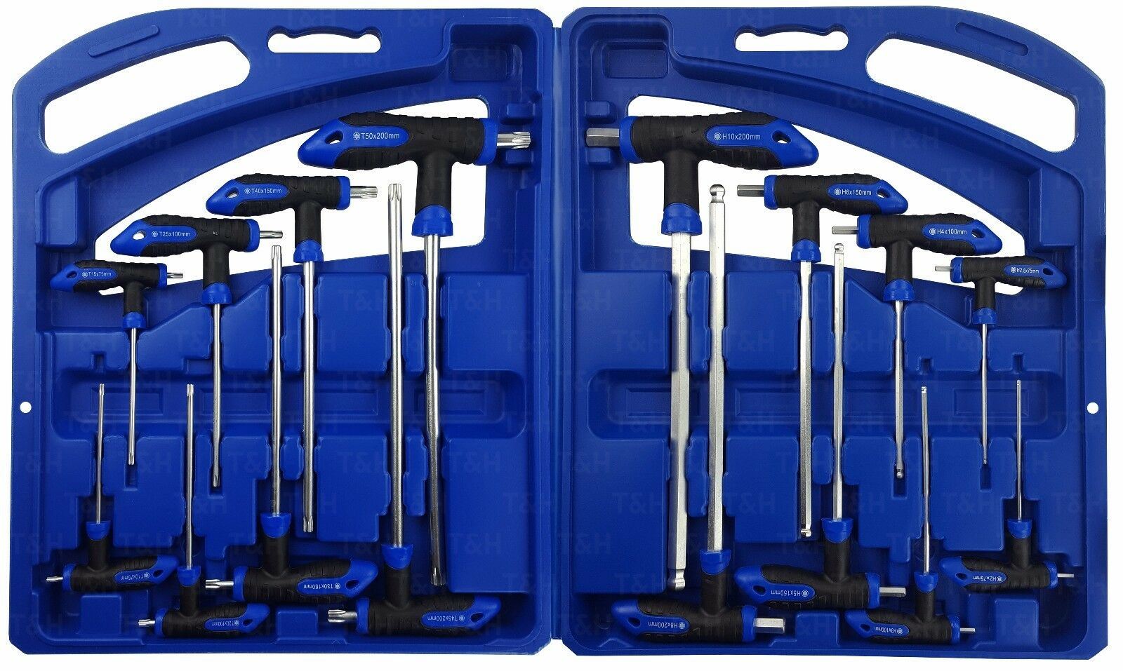US PRO 16PCS T - HANDLE HEX & TORX KEY SET H2 - H10 & T10 - T50