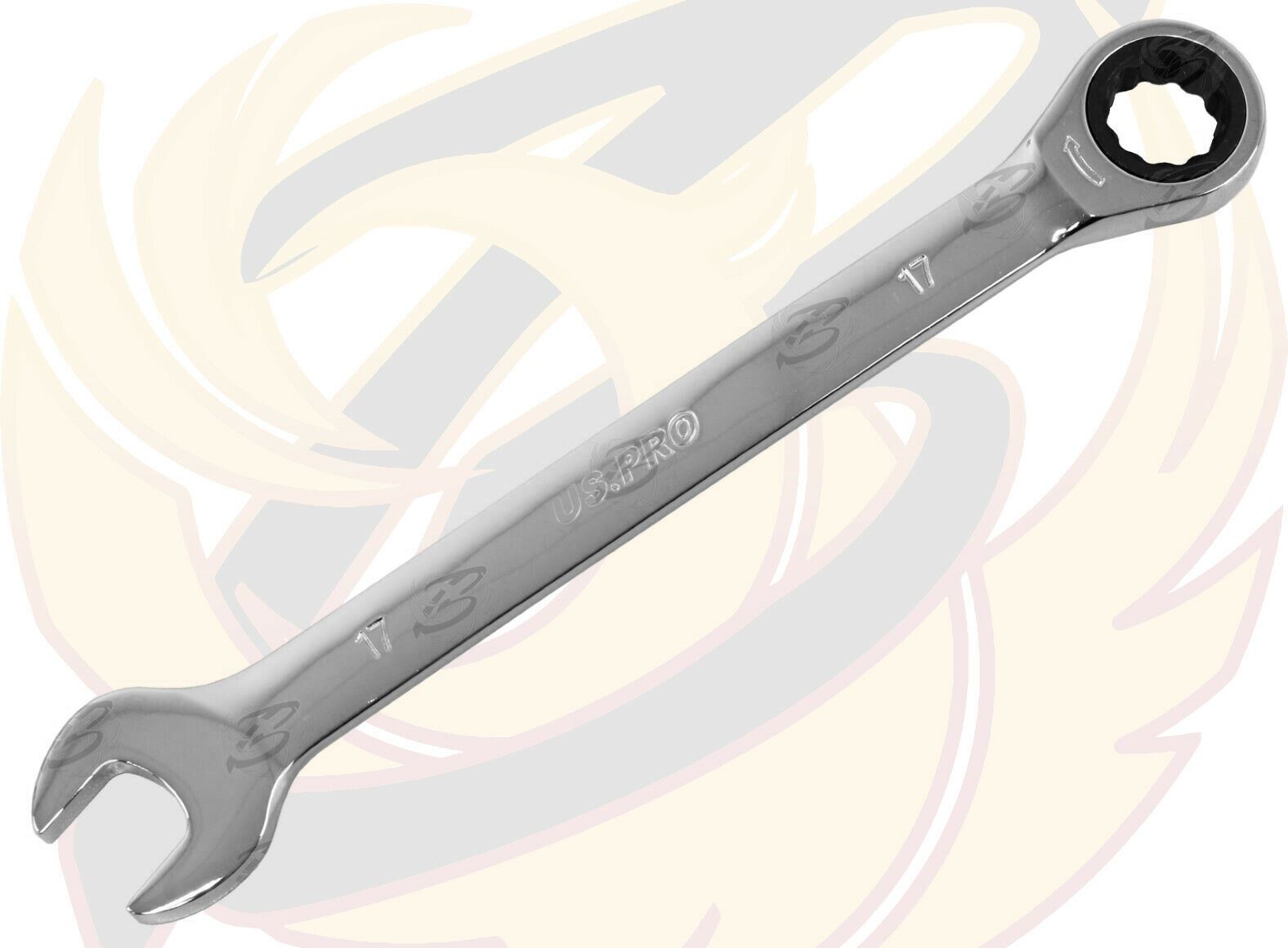 US PRO 17MM 72 TOOTH RATCHET SPANNER
