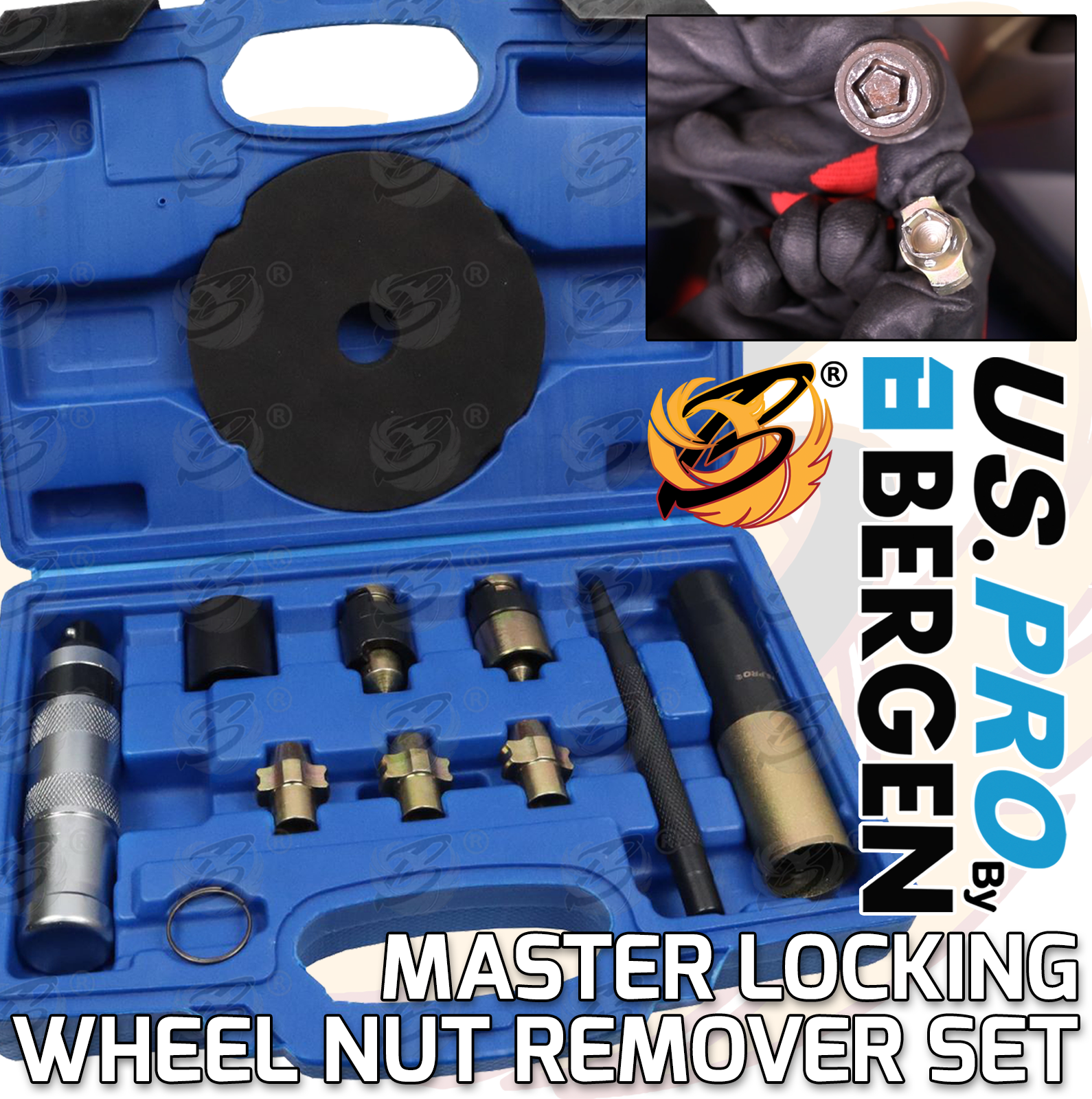 US Pro Universal Master Locking Wheel Nut Remover Set ( 7525 )
