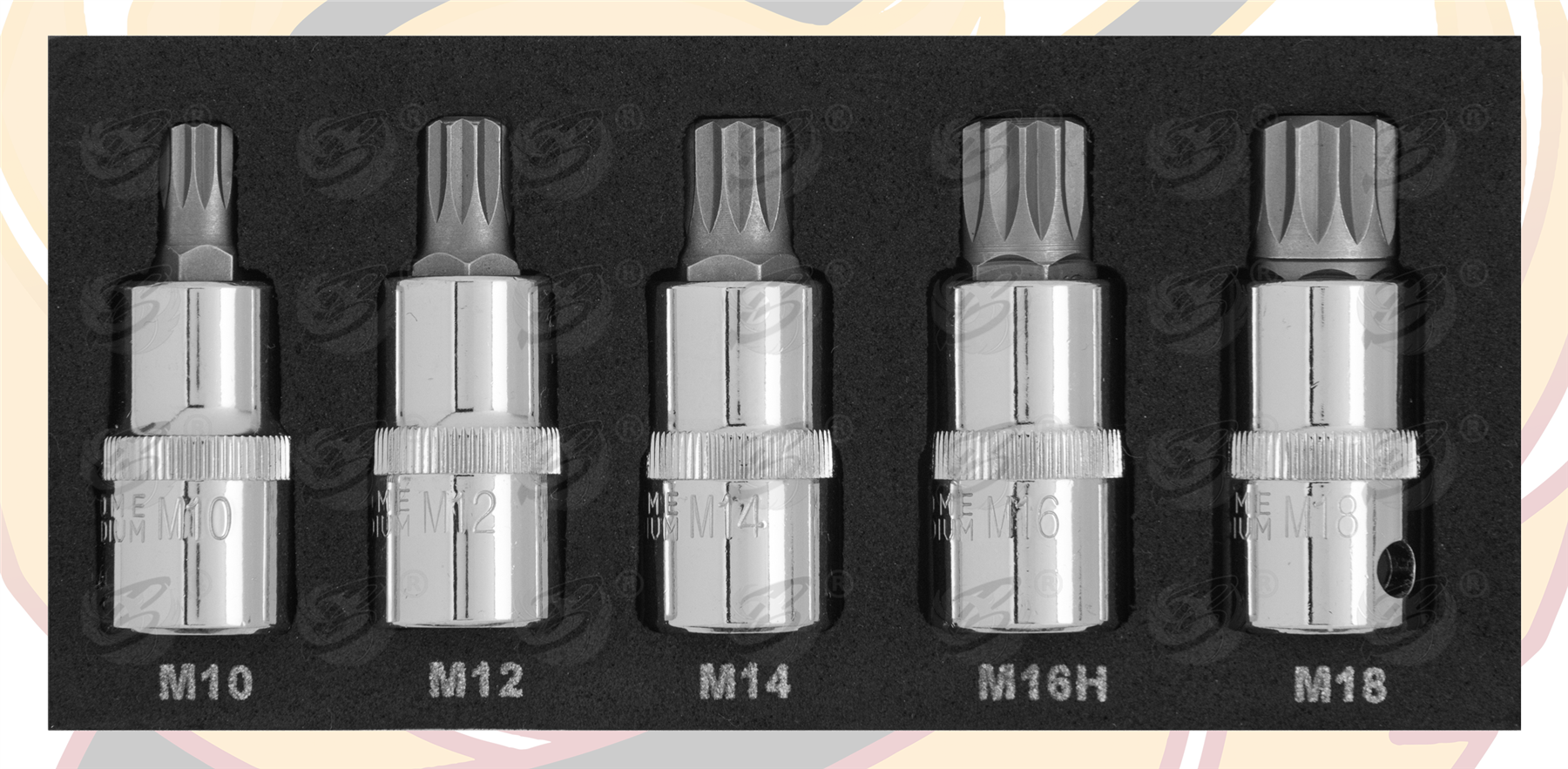 BlueSpot 5 Piece 1/2" Drive Spline Bit Sockets ( M10 - M18 ) ( 01509 )