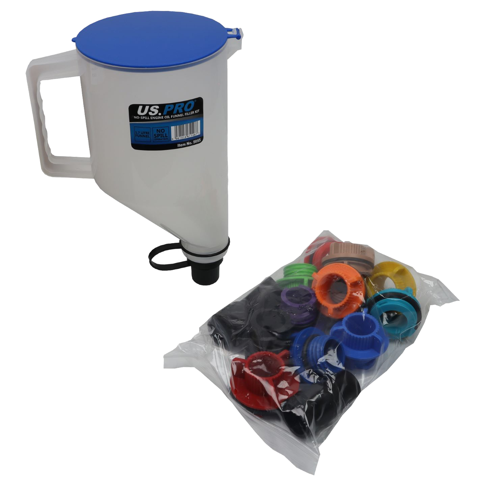 US Pro No-Spill Engine Oil Funnel Filler Kit 5055