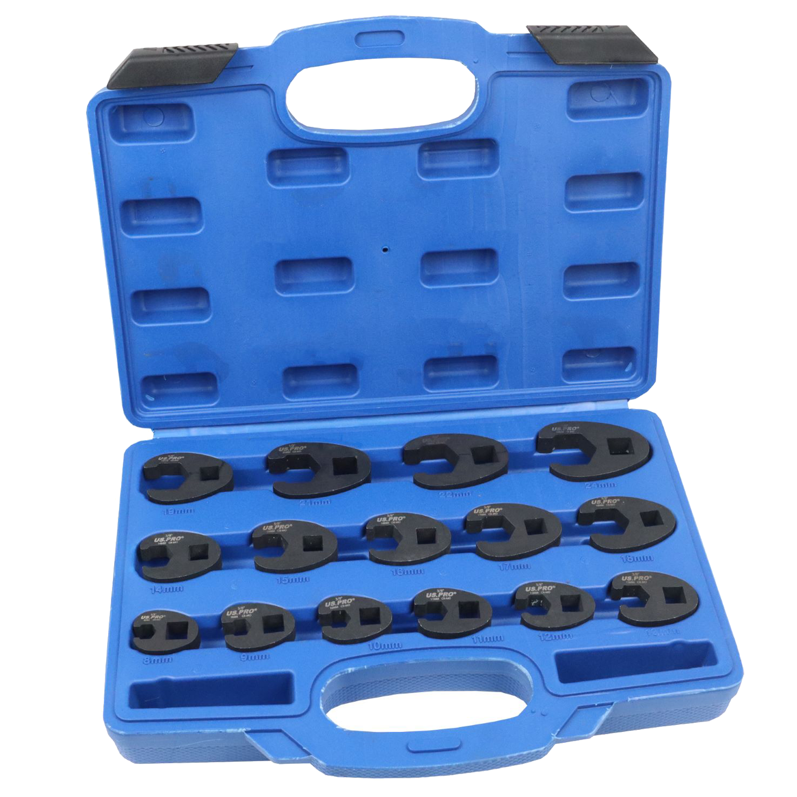 US Pro 15 Piece 3/8" & 1/2" Drive Heavy Duty Metric Crowfoot Wrench Set 7594