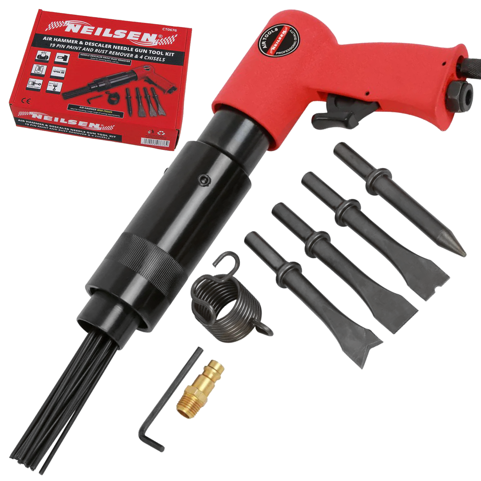 Neilsen Air Hammer & Descaler Needle Gun Tool Kit ( CT0676 )
