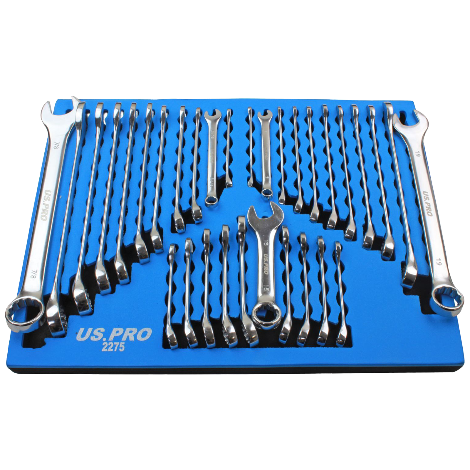 US Pro 32 Piece Combination Spanners Metric / Sae - Foam Tray 2275