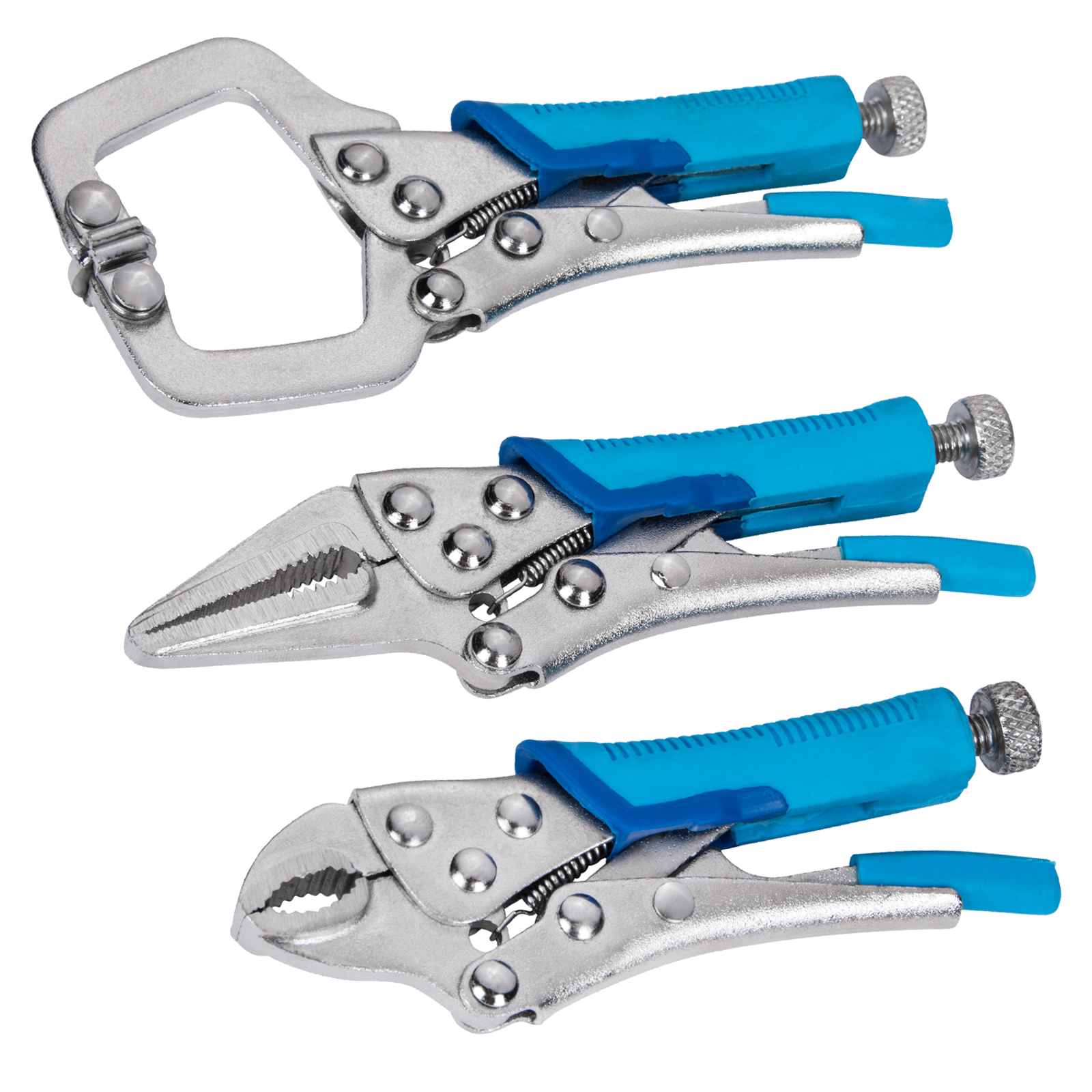 BlueSpot 3 Piece Mini Locking Plier And Clamp Set ( 06528 )