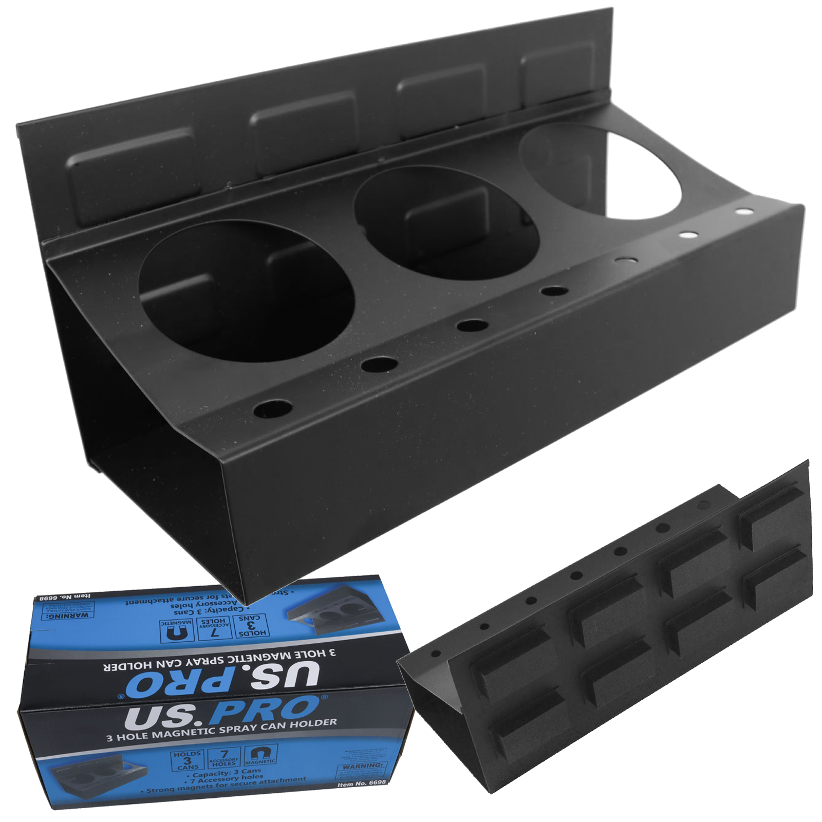 US Pro 3 Hole Magnetic Spray Can Holder 6698