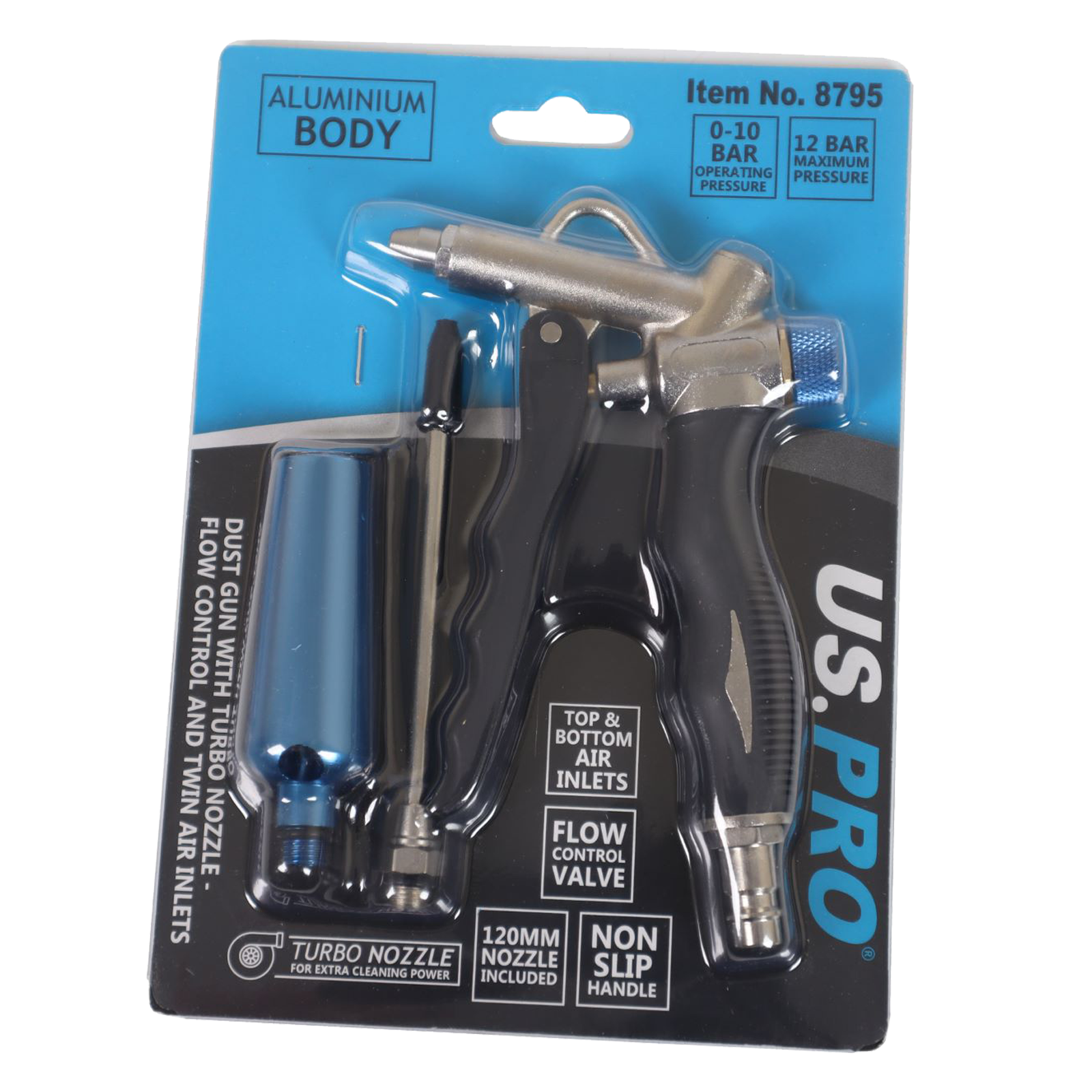 US Pro Dust Gun With Turbo Nozzle - Flow Control And Twin Air Inlets 8795