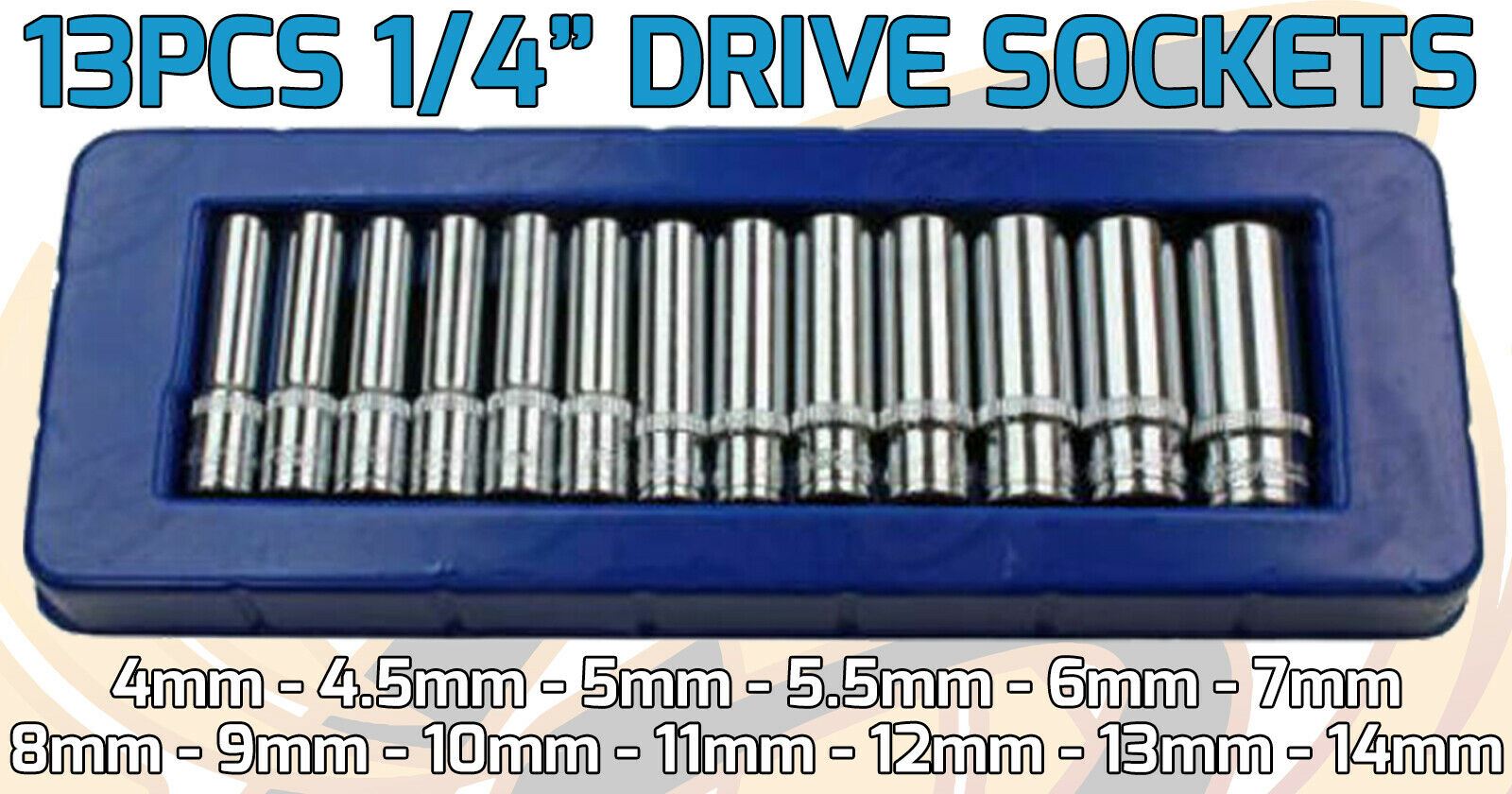 US PRO 54PCS 1/4" & 3/8" & 1/2" DRIVE 6 POINT DEEP SOCKET SET 4MM - 24MM
