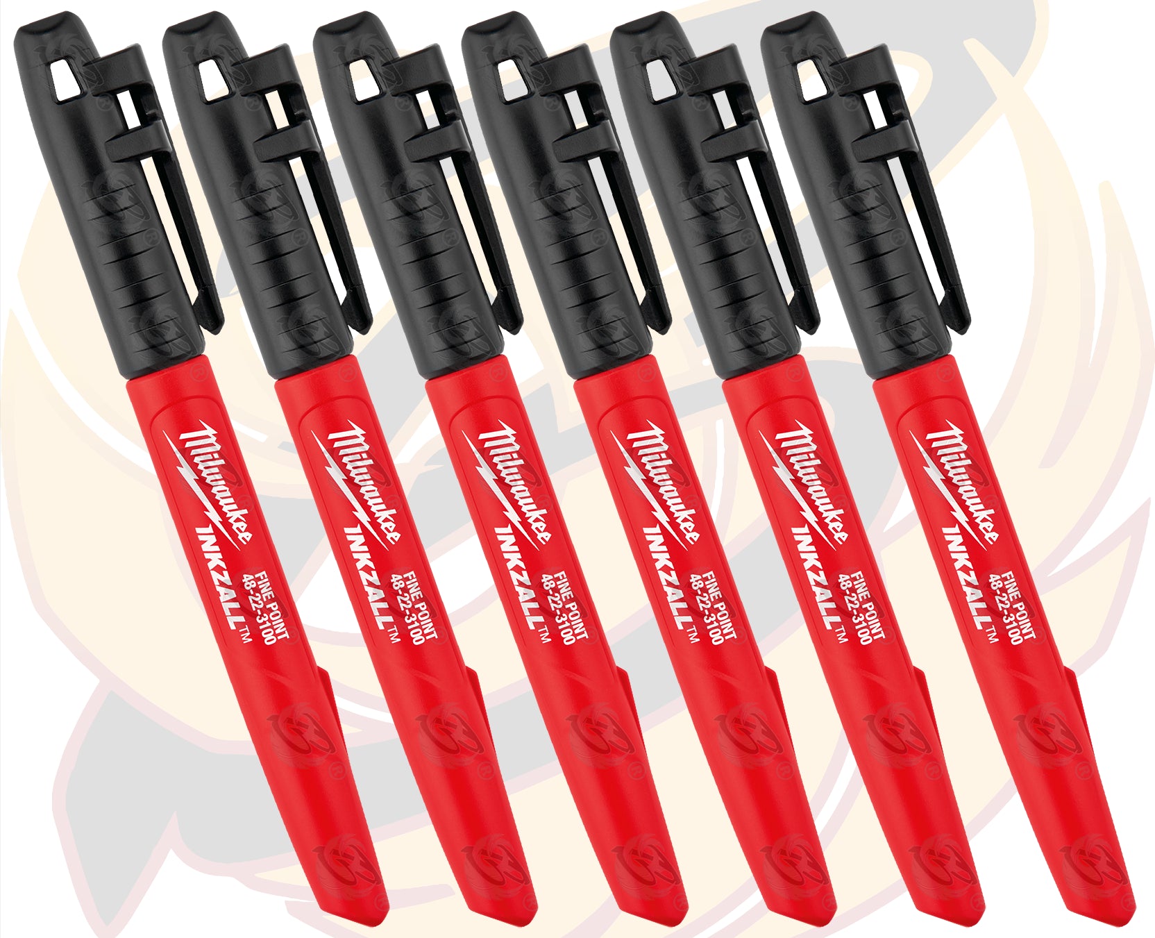 MILWAUKEE INKZALL 1mm ALL SURFACE MARKER PEN ( x6 )