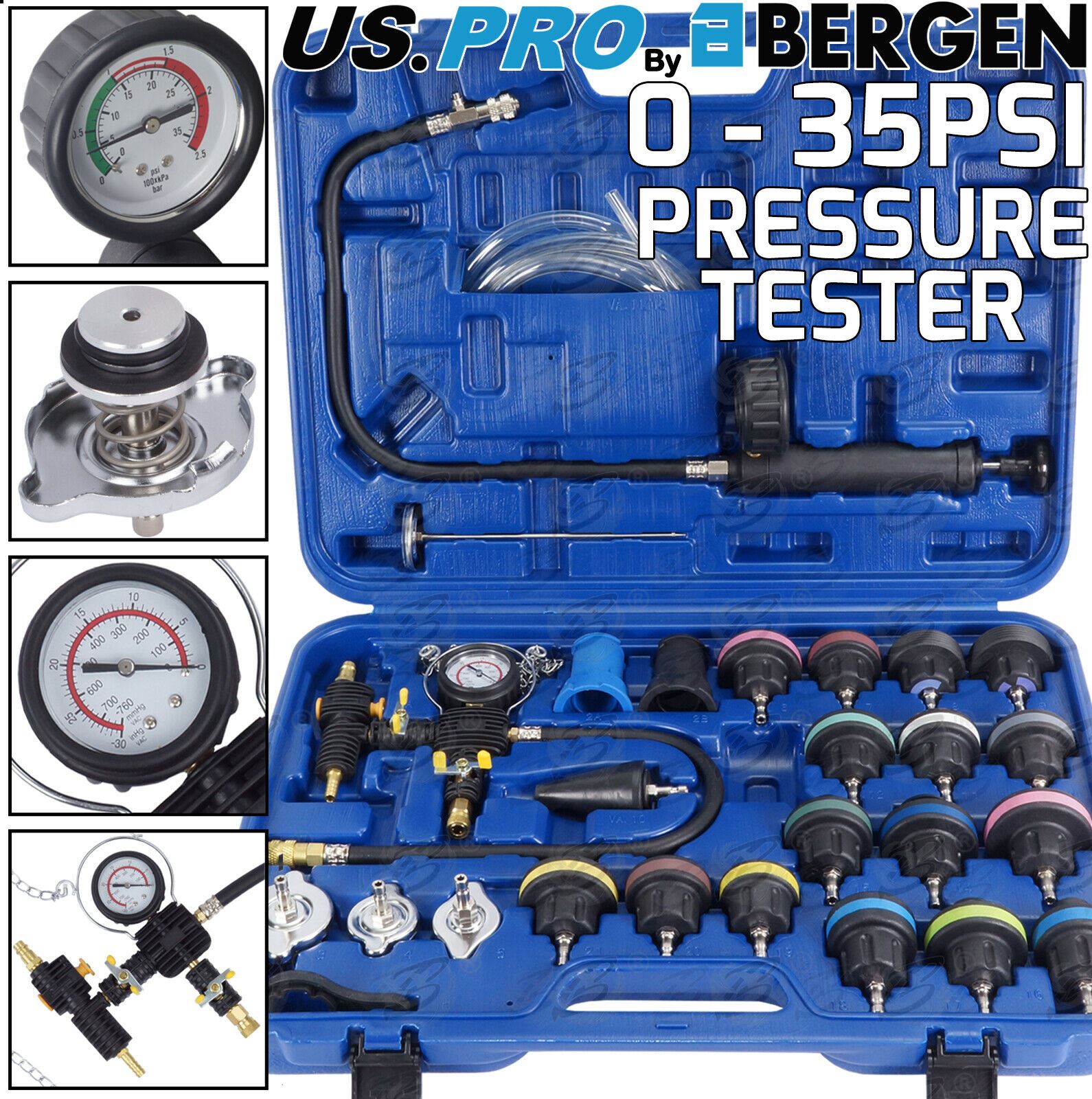 US PRO 26PCS COOLANT SYSTEM PRESSURE TESTER KIT