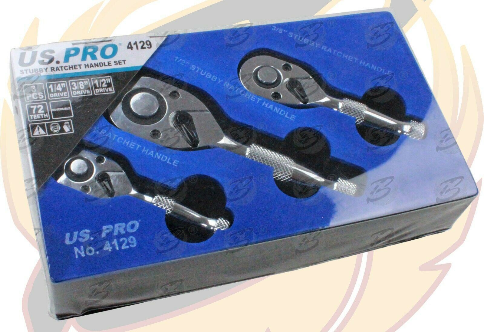 US PRO 6PCS 1/4" & 3/8" & 1/2" DRIVE 72 TOOTH RATCHET HANDLE SET