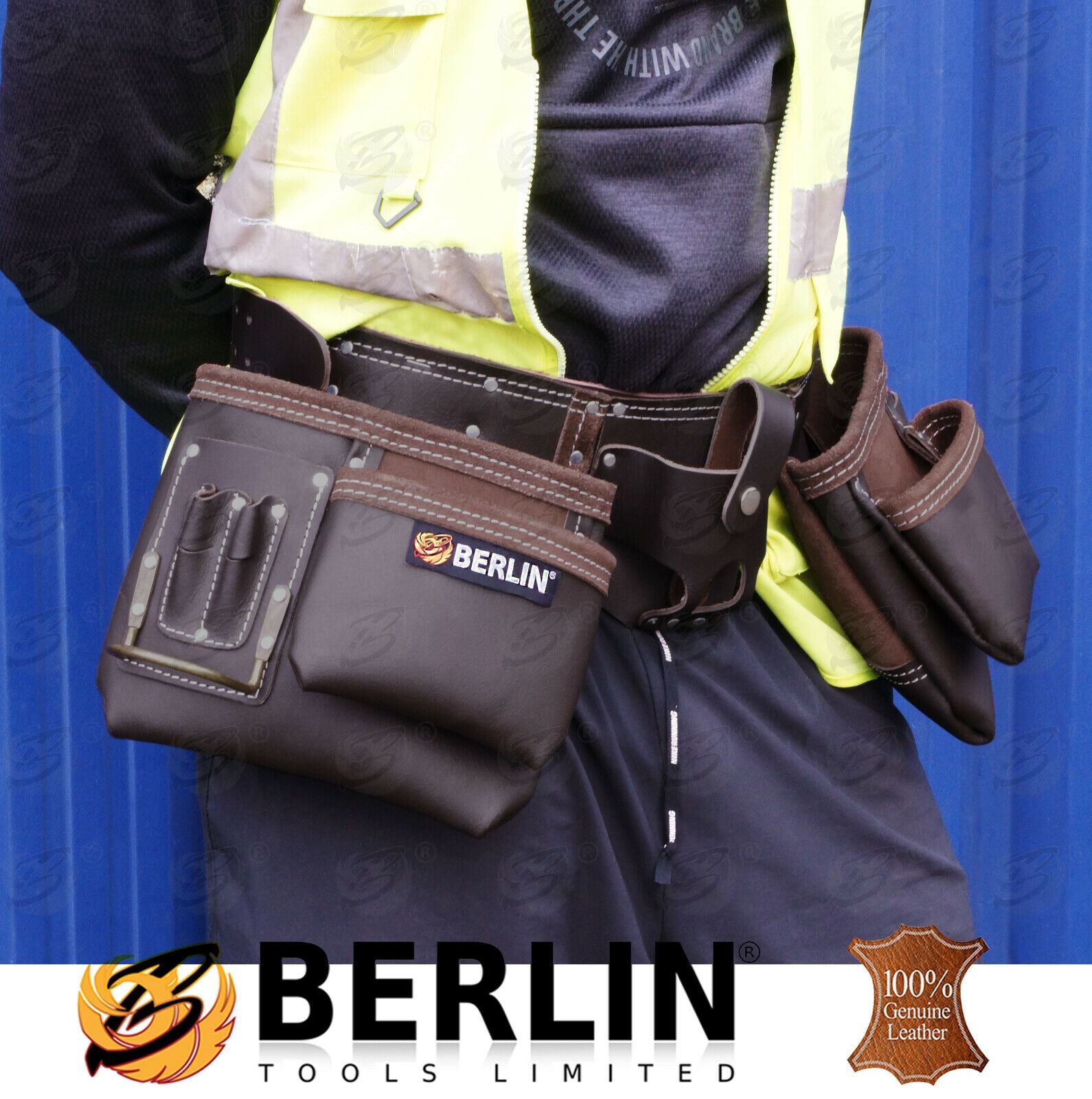 BERLIN 11 POCKET DOUBLE LEATHER WORK BELT