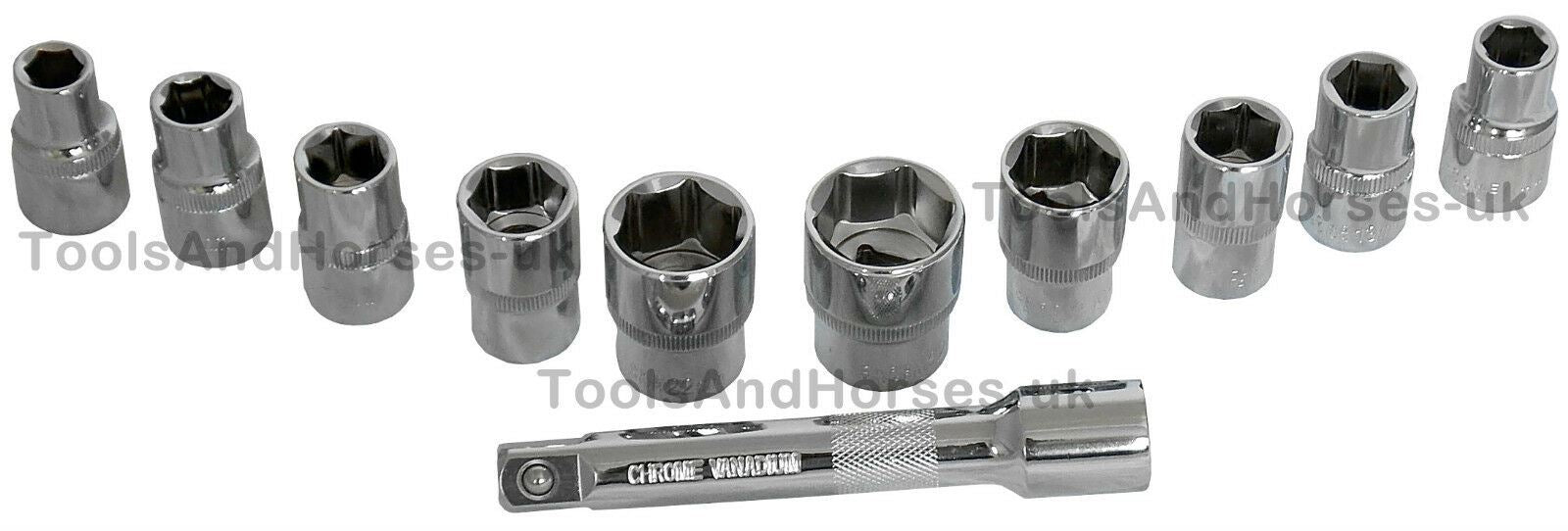 BLUESPOT 12PCS 3/8" DRIVE 6 POINT SOCKET SET 10MM - 24MM