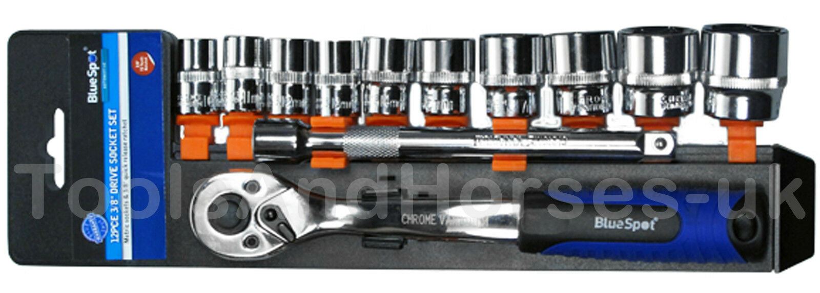 BLUESPOT 12PCS 3/8" DRIVE 6 POINT SOCKET SET 10MM - 24MM