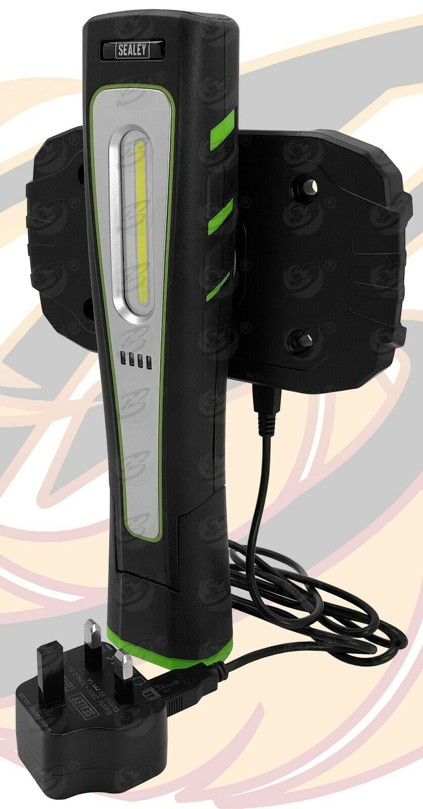 SEALEY WIRELESS CHARGING COB LED WORK LIGHT TORCH LI - ION