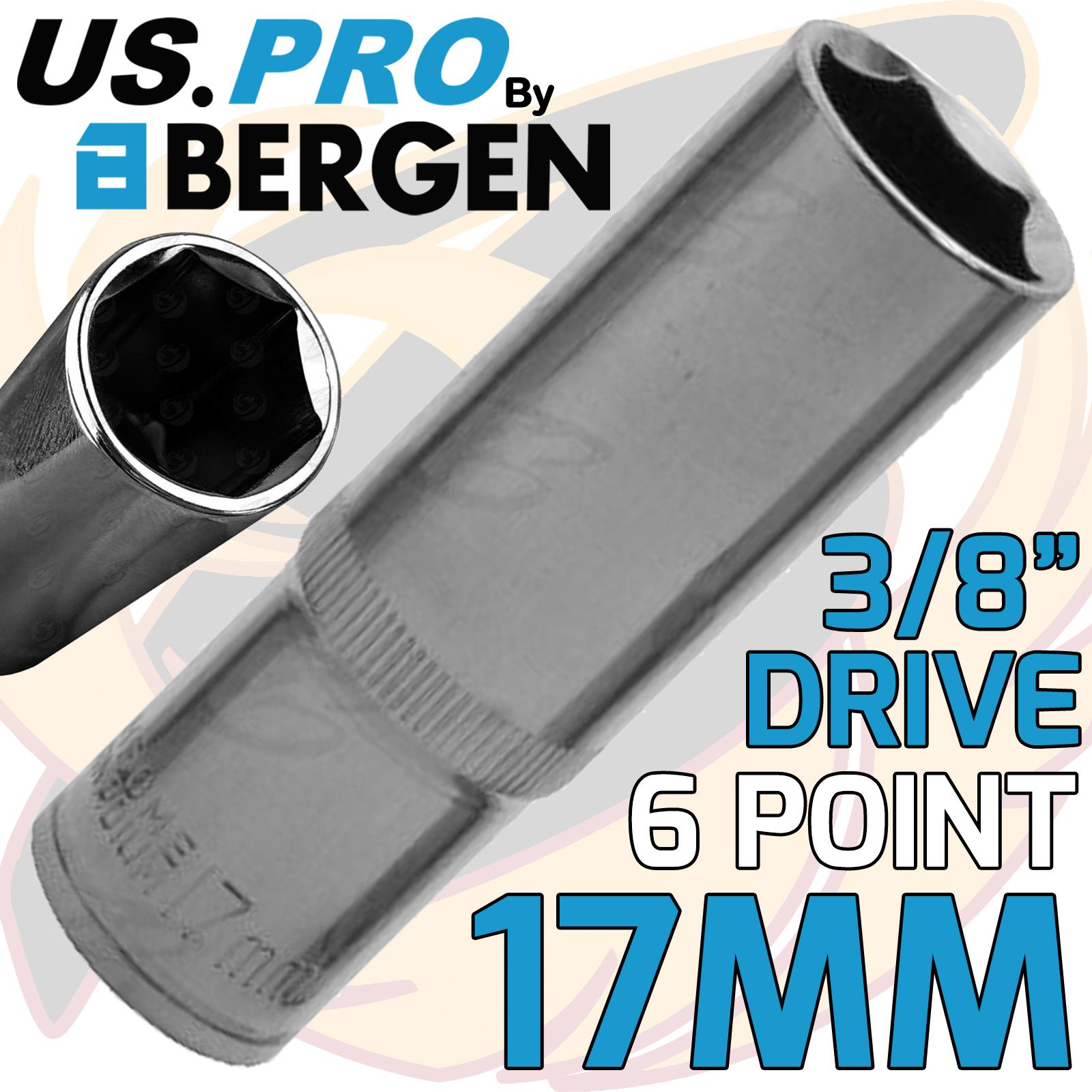 US PRO 17MM 3/8" DRIVE 6 POINT DEEP SOCKET ( SINGLE )
