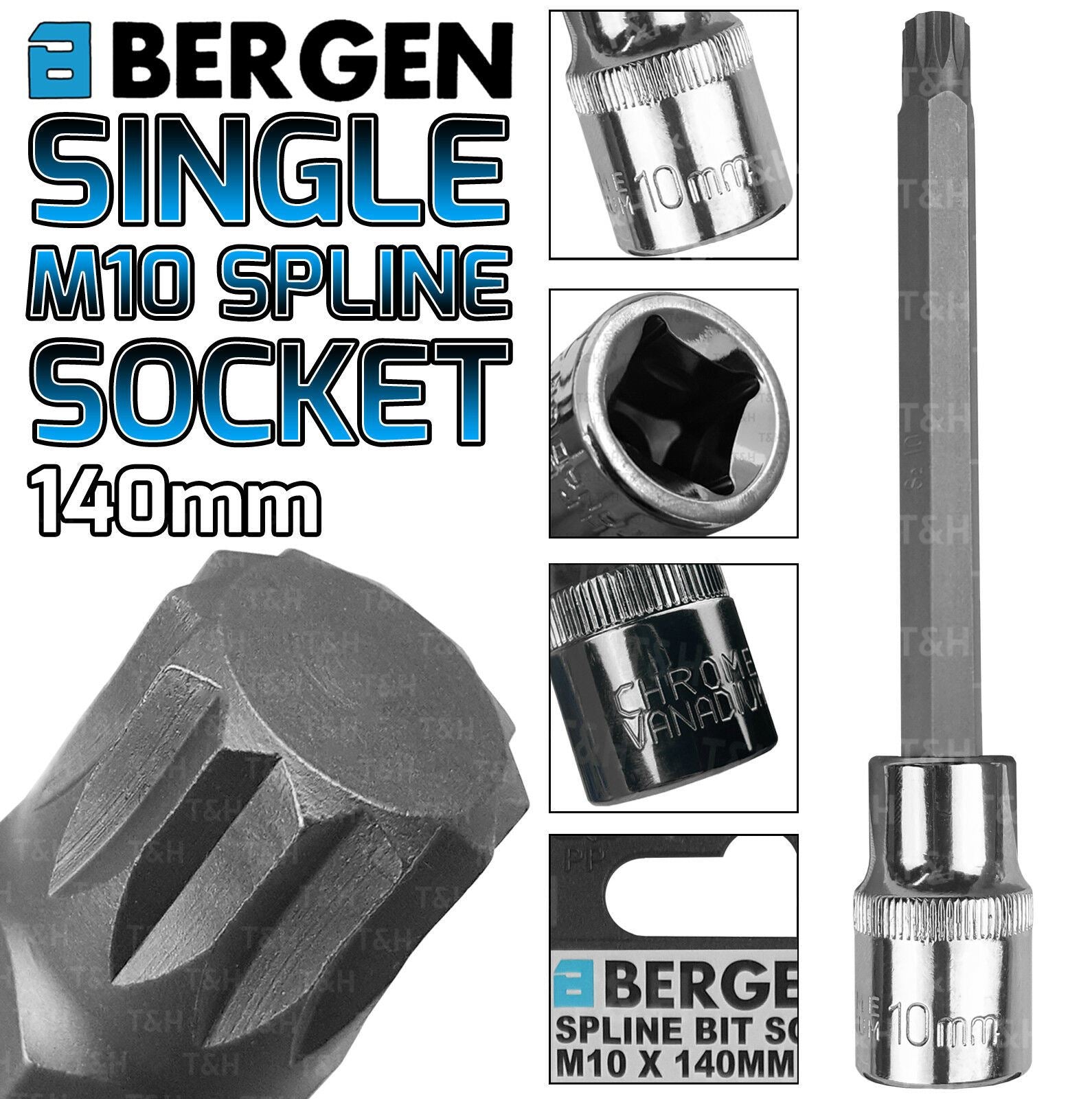 US PRO M10 1/2" DRIVE 140MM LONG SPLINE BIT SOCKET ( SINGLE )