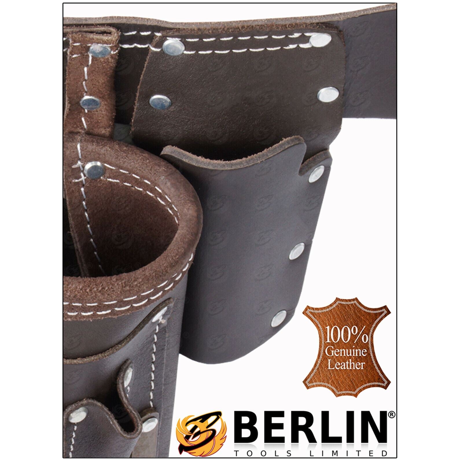 BERLIN 11 POCKET DOUBLE LEATHER WORK BELT