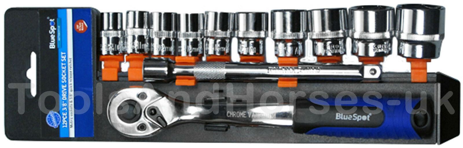 BLUESPOT 12PCS 3/8" DRIVE 6 POINT SOCKET SET 10MM - 24MM