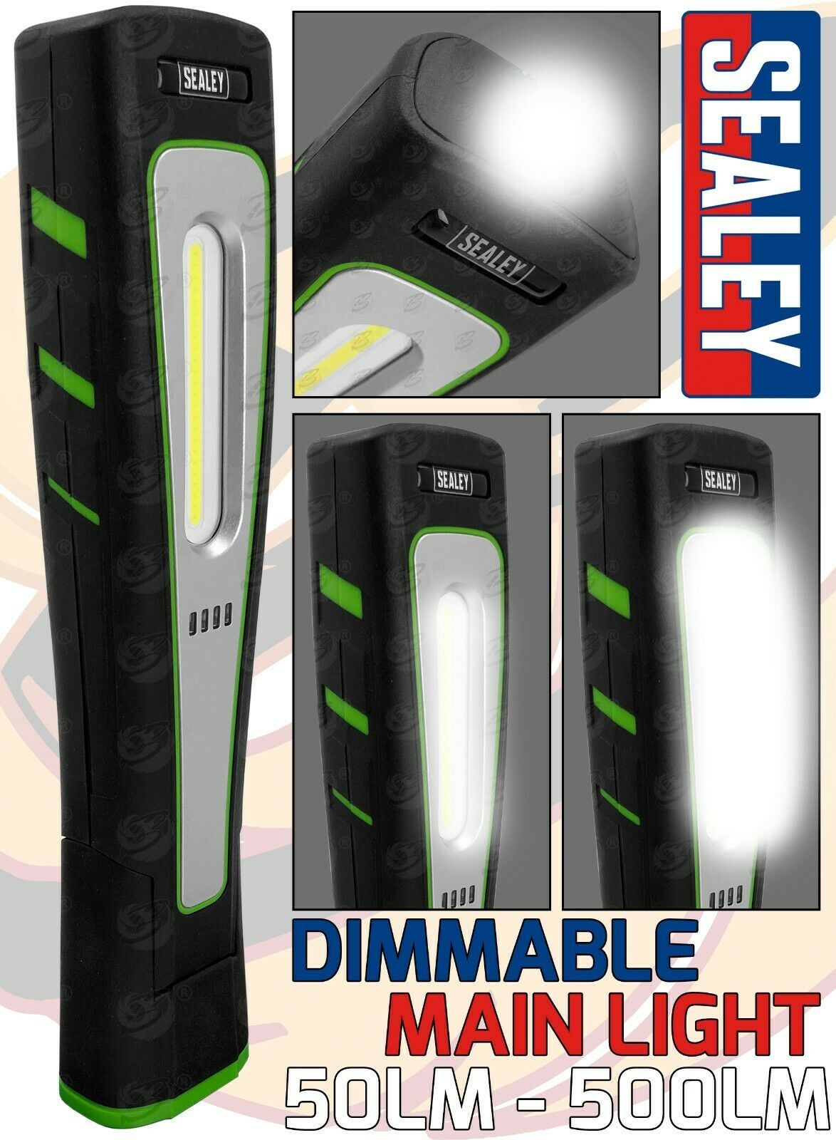 SEALEY WIRELESS CHARGING COB LED WORK LIGHT TORCH LI - ION