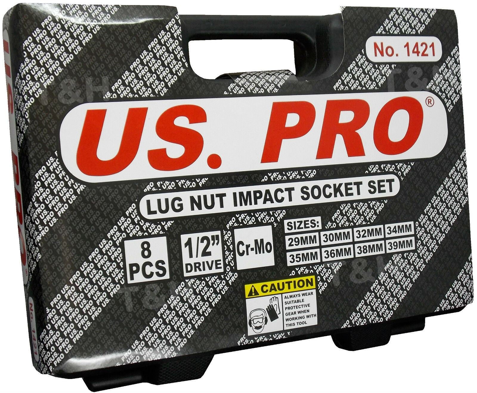US PRO 8PCS 1/2" DRIVE 12 POINT DEEP IMPACT SOCKETS 29MM - 39MM
