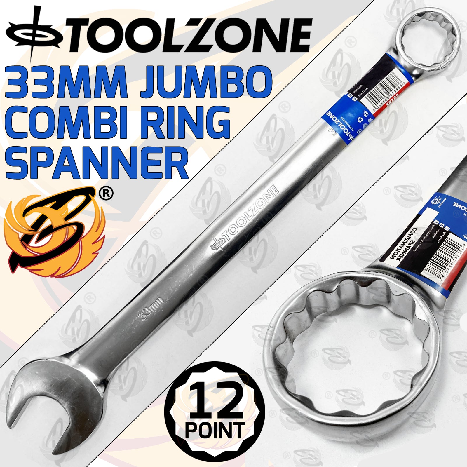 TOOLZONE 33MM JUMBO COMBINATION SPANNER ( SINGLE )