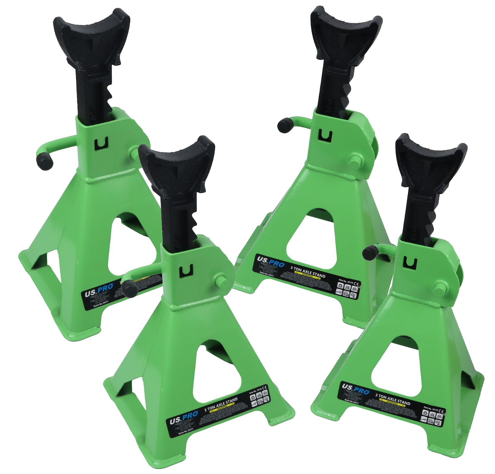 US Pro 3 Ton Axle Stands - Ratchet Type ( x 2 Pairs - 4 Stands )  10115 x 2