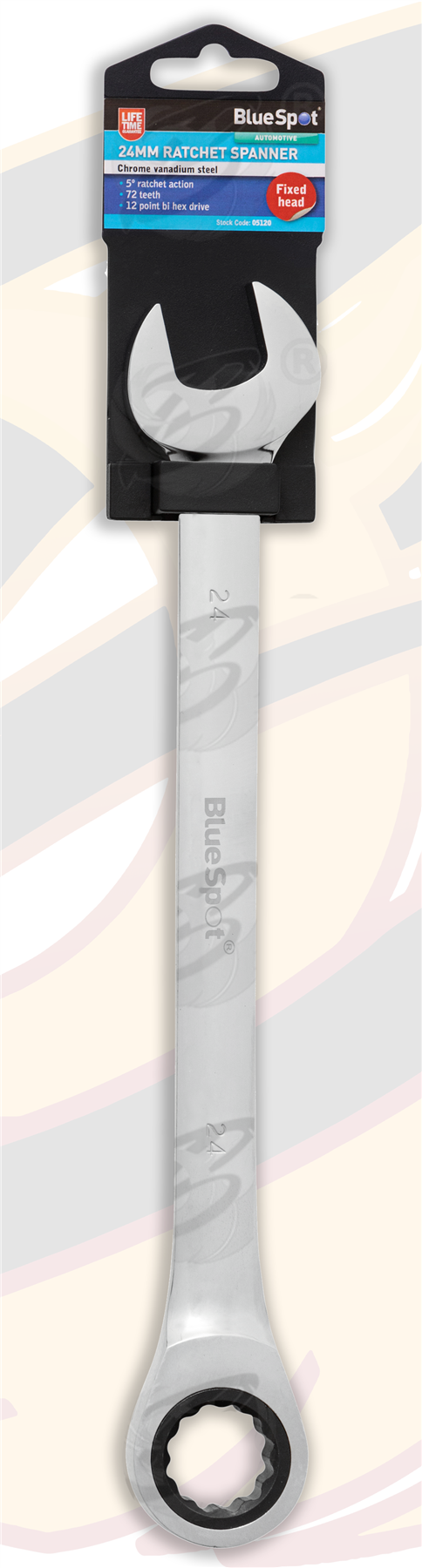 BlueSpot 24mm 72 Tooth Ratchet Spanner ( Single ) 05120