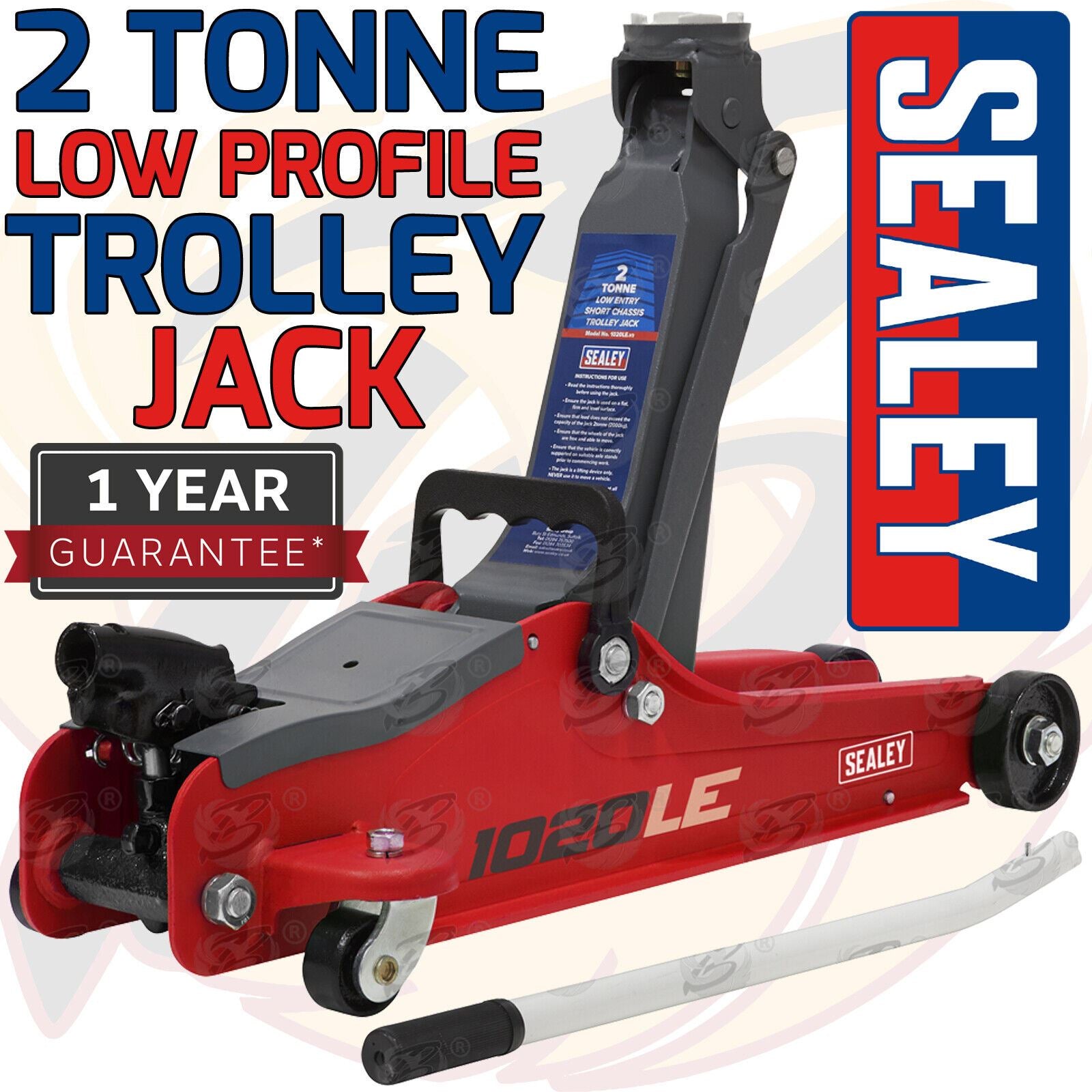 SEALEY 2 TONNE LOW PROFILE TROLLEY JACK ( RED )