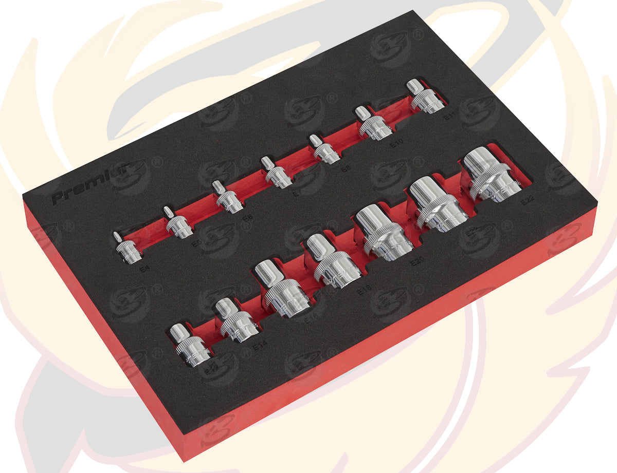 SEALEY 14PCS 1/4" & 3/8" & 1/2" DRIVE E TORX SOCKETS E4 - E24