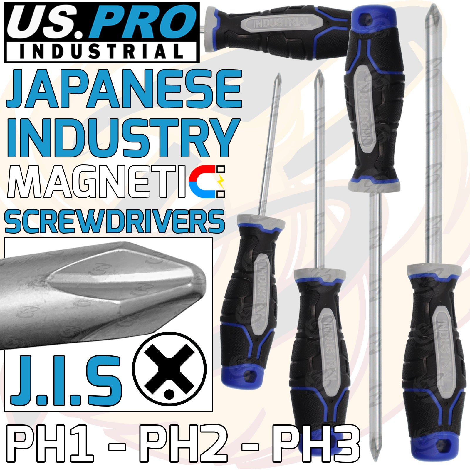 US PRO INDUSTRIAL 4PCS JIS ( JAPANESE INDUSTRIAL SCREWDRIVERS )