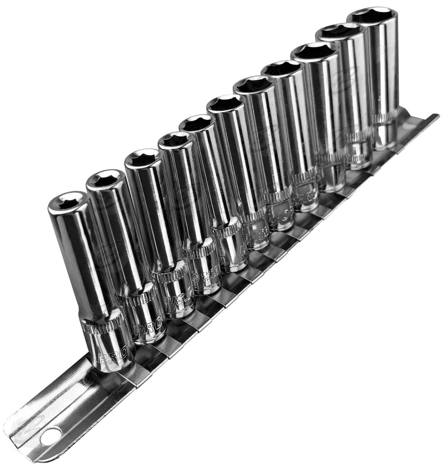US PRO 11PCS 1/4" DRIVE 6 POINT DEEP SOCKETS 4MM - 13MM