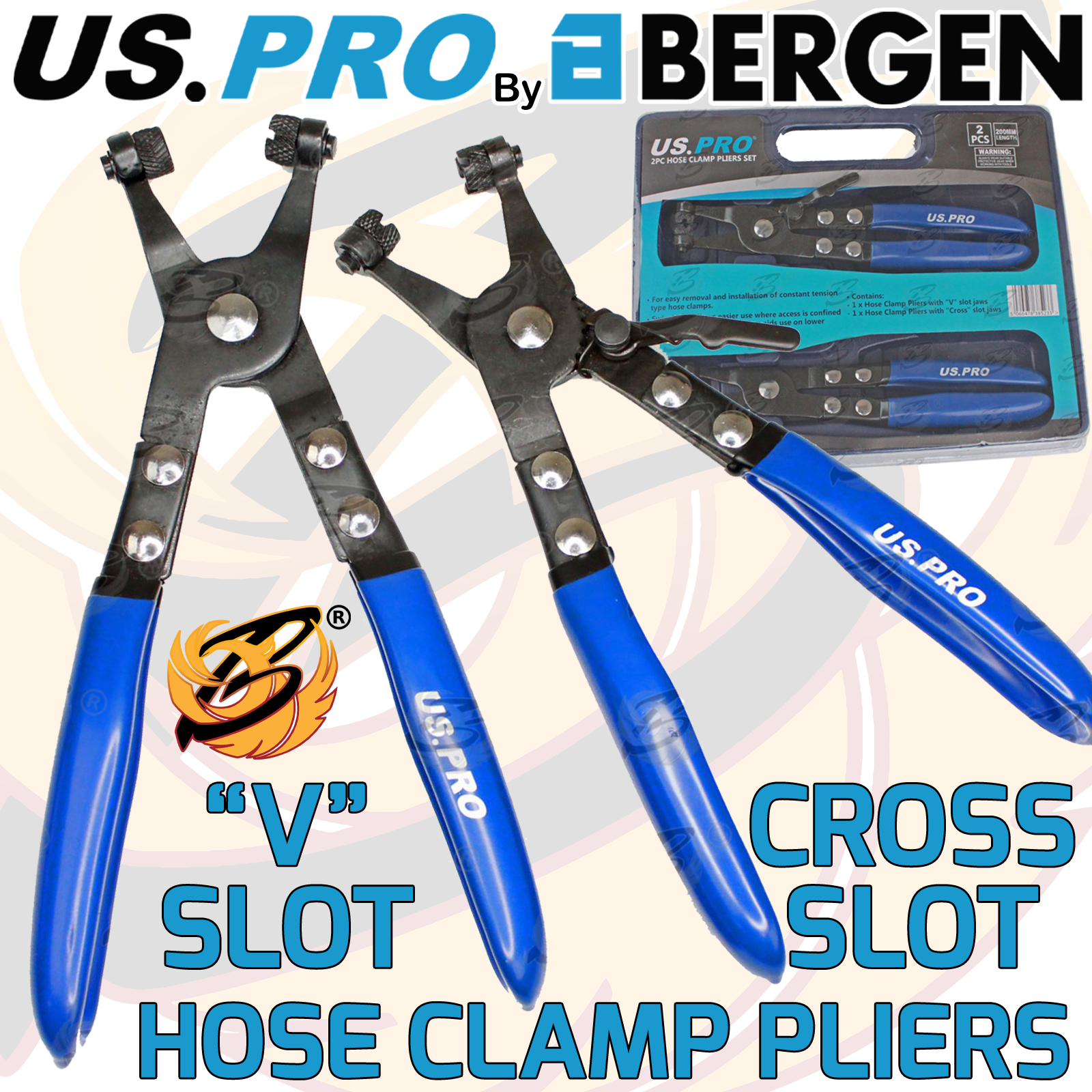 US Pro 2 Piece Hose Clamp Pliers Set ( 2989 )