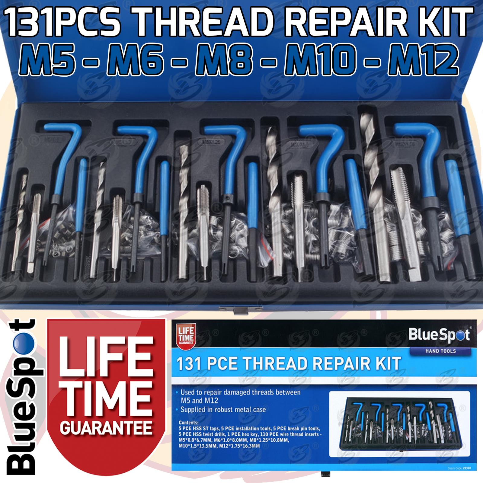 BLUESPOT 131PCS METRIC ( TAP ) THREAD REPAIR KIT M5 - M12