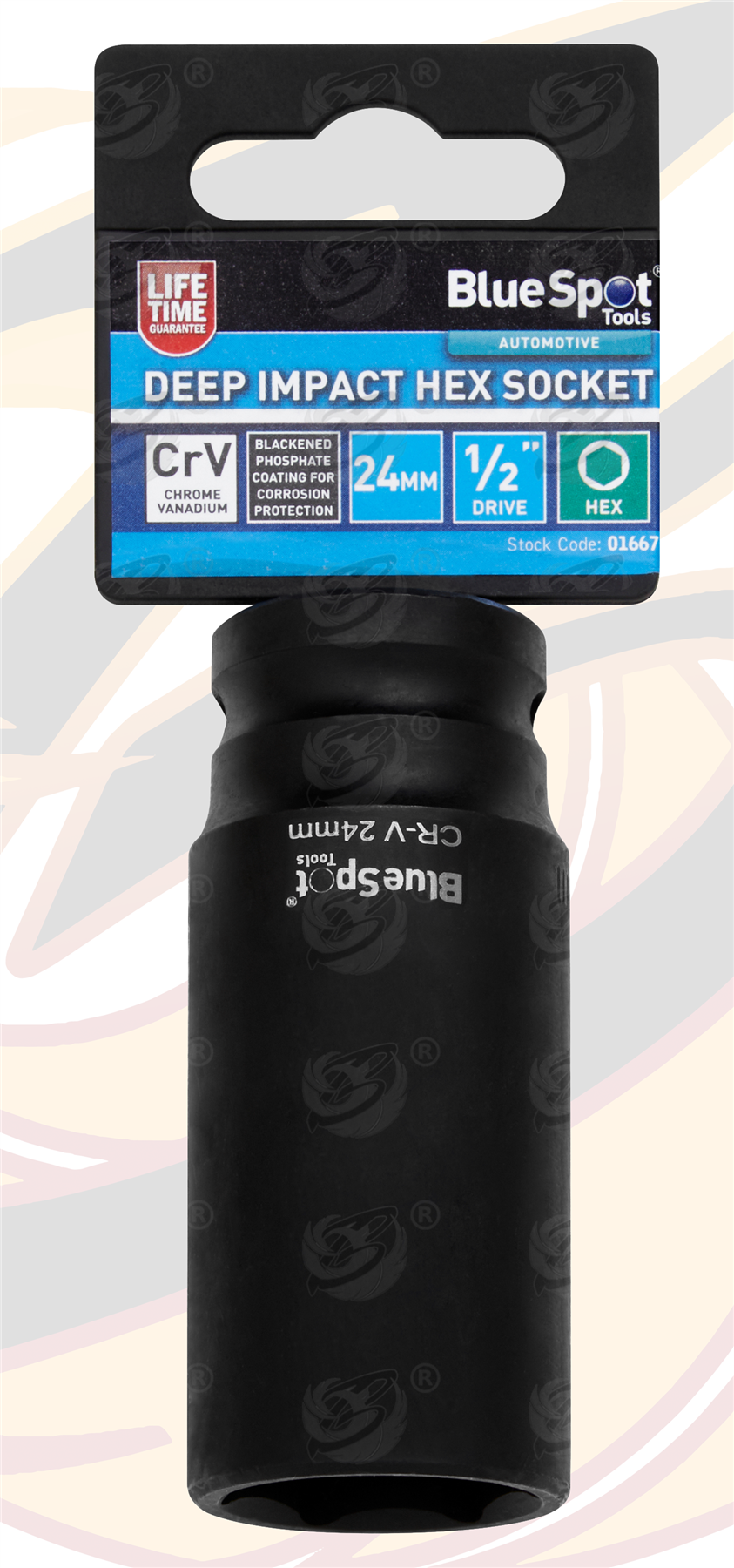 BlueSpot 24mm 1/2" Drive 6 Point Deep Impact Socket ( Single ) ( 01667 )