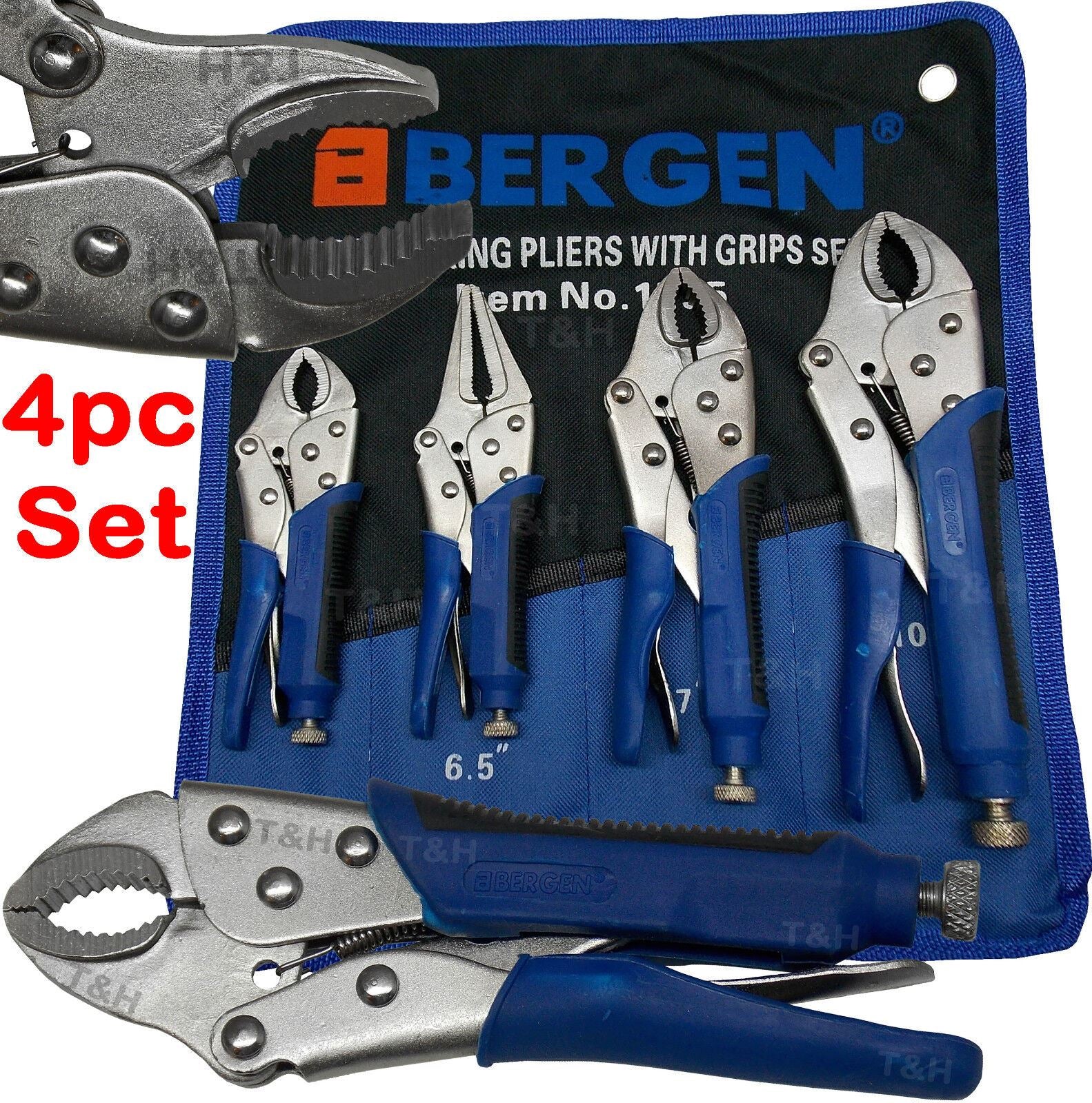 US Pro 4 Piece Locking Pliers With Grips 1827
