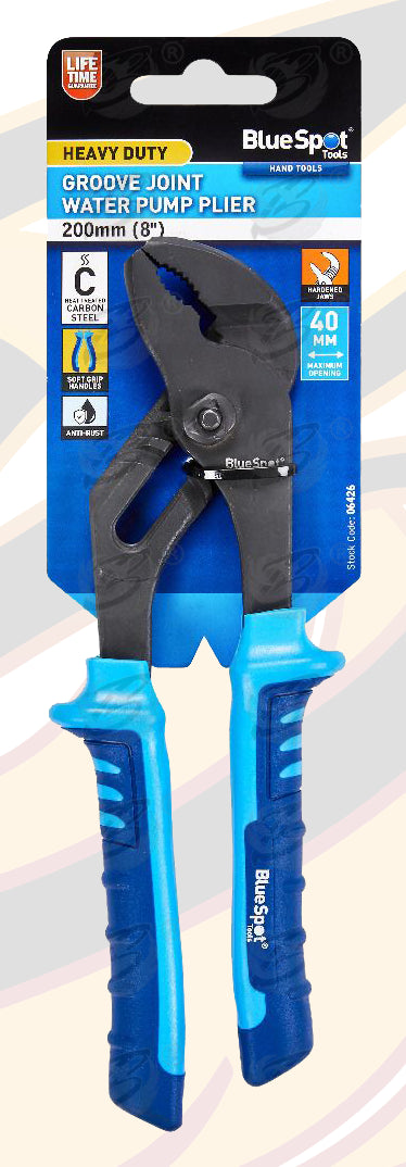 BLUESPOT 200MM (8") HEAVY DUTY GROOVE JOINT WATER PUMP PLIER