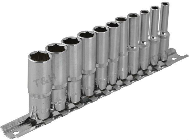 BLUESPOT 57PCS 1/4" DRIVE 6 POINT DEEP & SHALLOW SOCKET SET 4MM - 14MM
